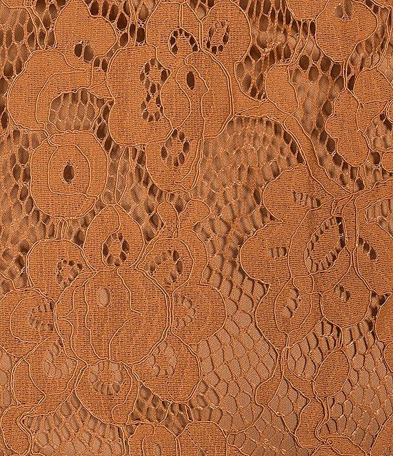 Scully Lace V-Neck Long Bell Sleeve Scalloped Hem A-Line Dress Product Image