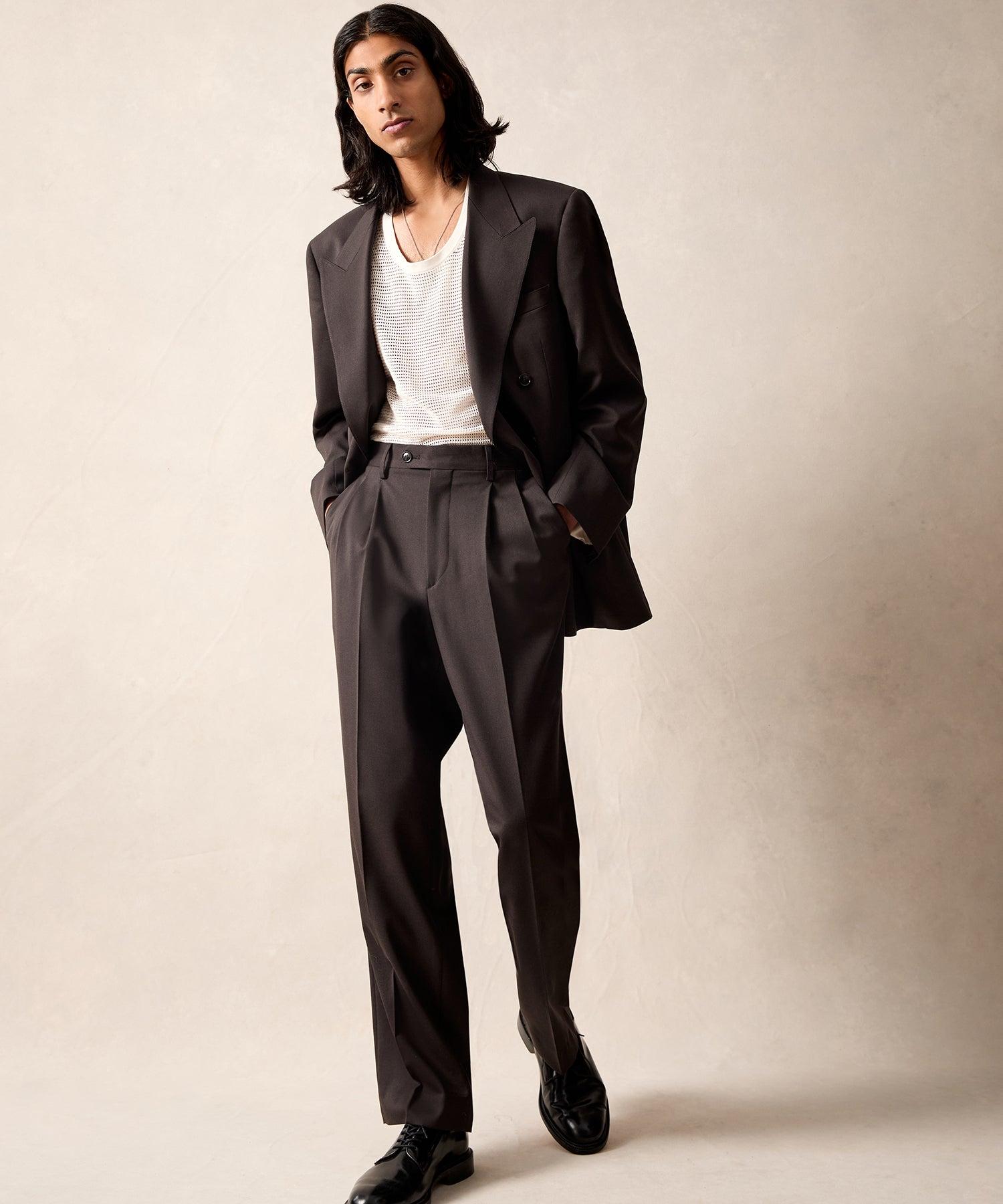 Italian Gabardine Wythe Jacket in Dark Brown Product Image