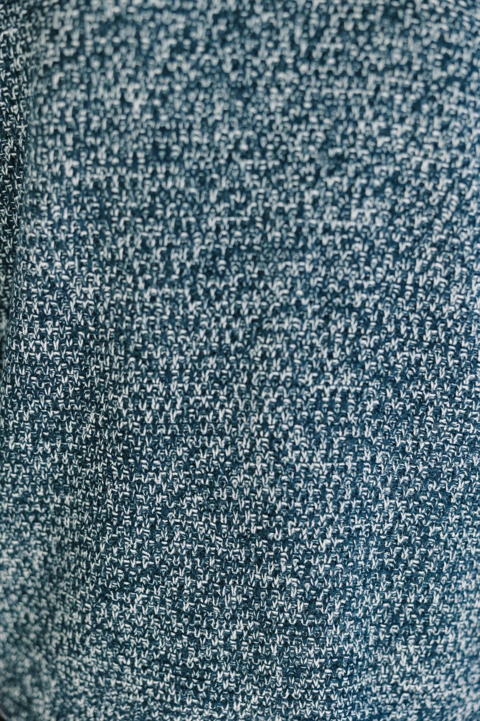 The Slouchy Navy Blue Bubble Sleeve Sweater Female Product Image