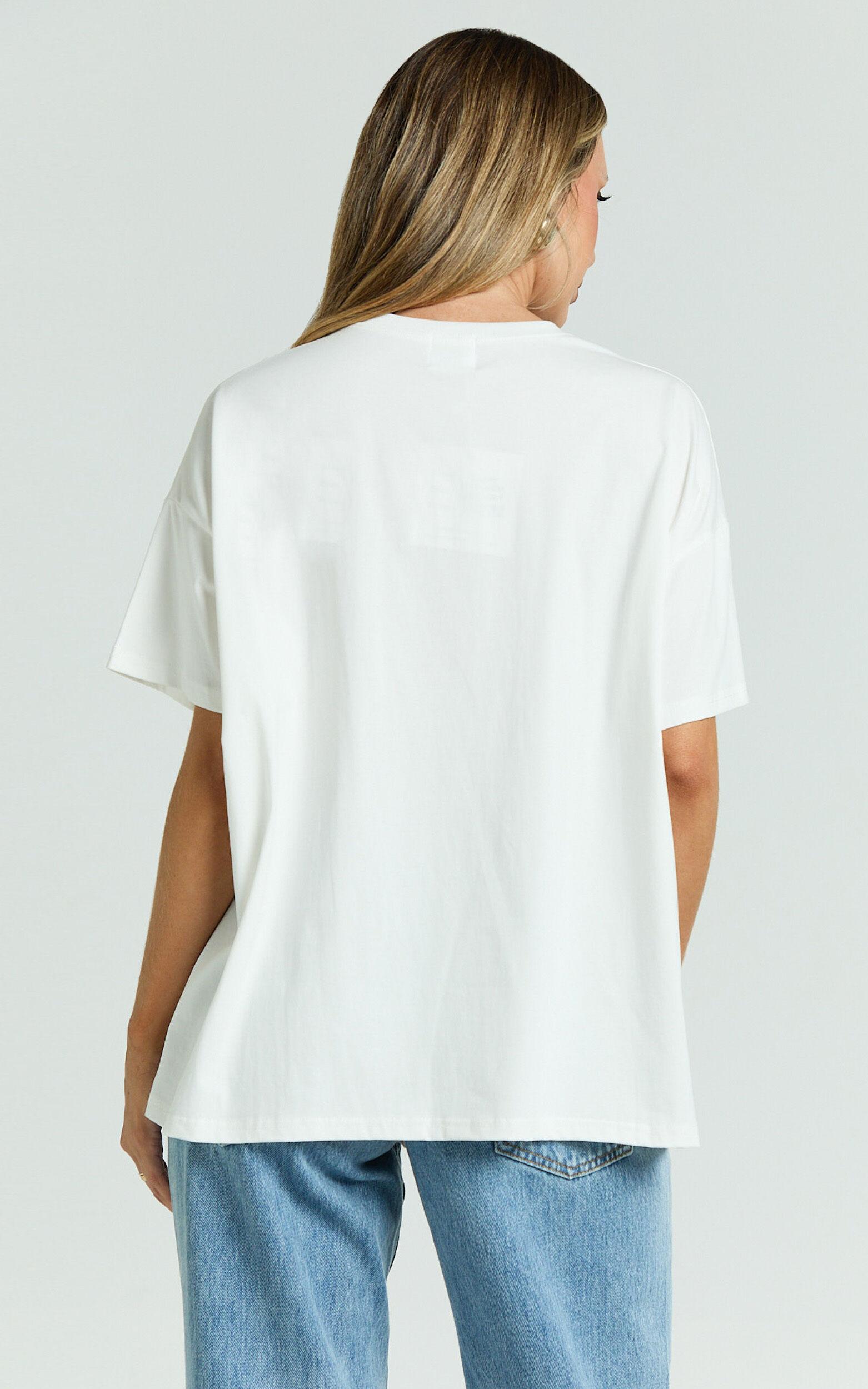 Fiona Top - Oversized Lemons Print T-Shirt in White Product Image