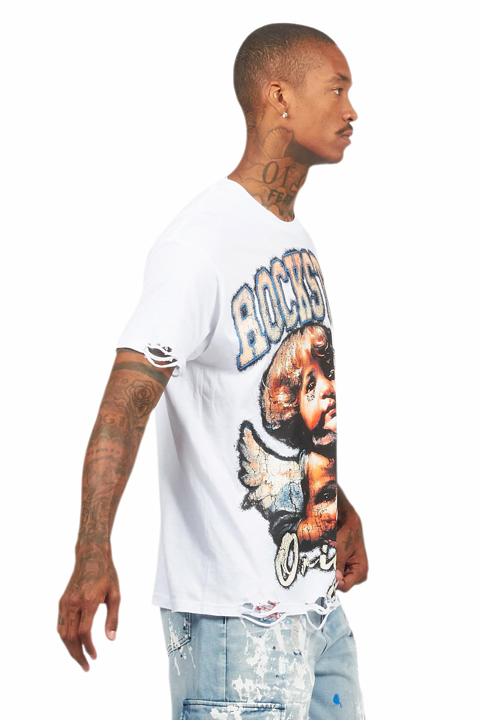 Deiter White Oversized Graphic T-Shirt Male Product Image