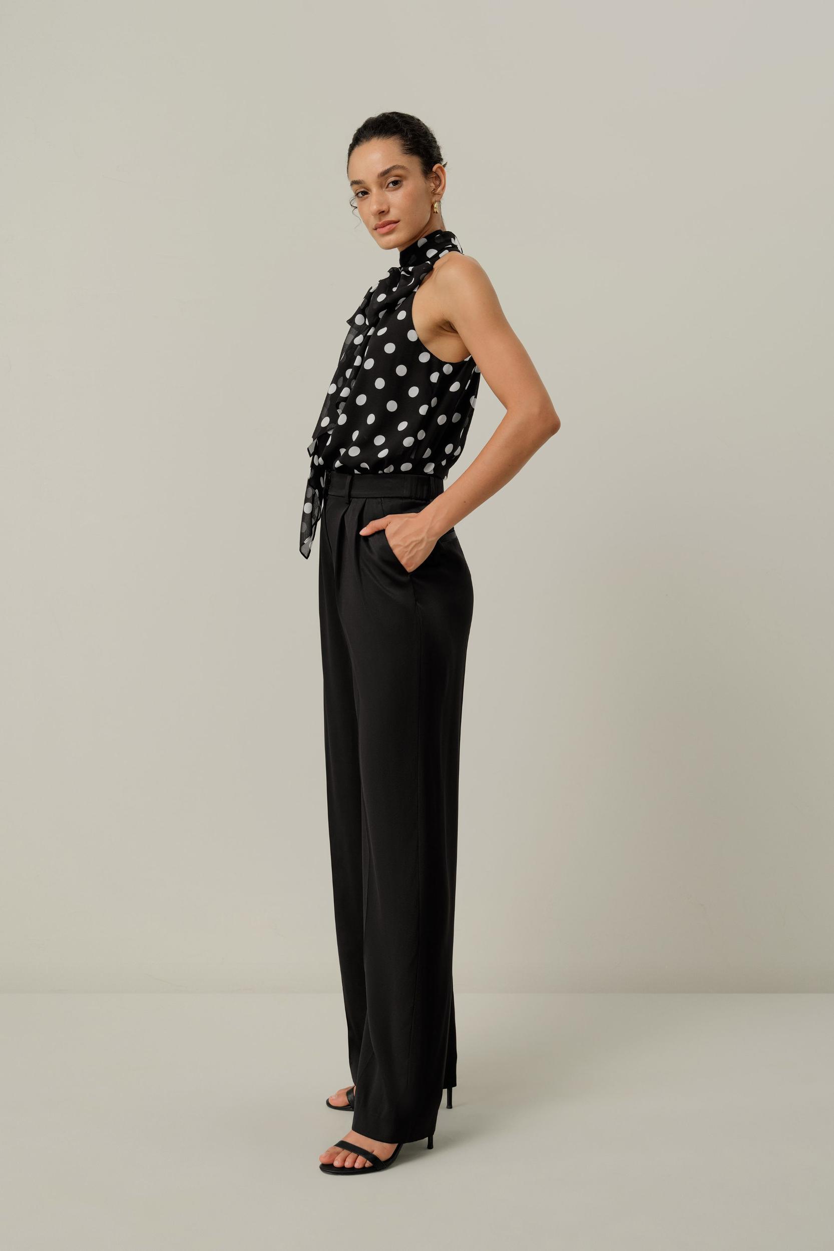 Double-Faced Charmeuse Straight-Leg Pant Product Image
