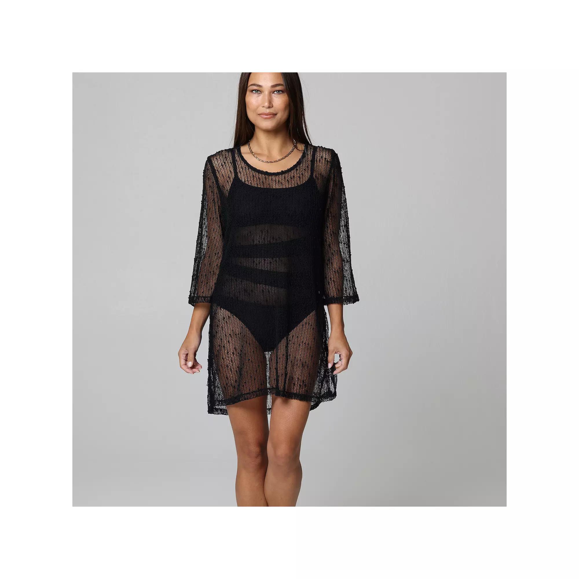 Women's J. Valdi Sheer Scoopneck Swim Cover-Up Tunic,  Product Image