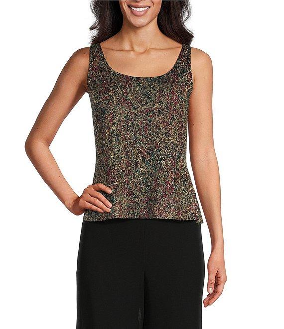 Alex Evenings Jacquard Knit Crew Neck 3/4 Sleeve Twinset Product Image