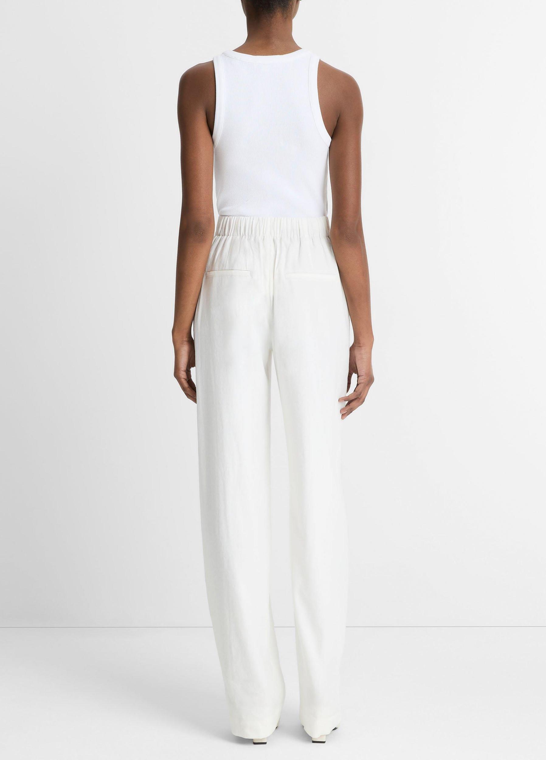 Linen-Blend High-Rise Pull-On Pant Product Image