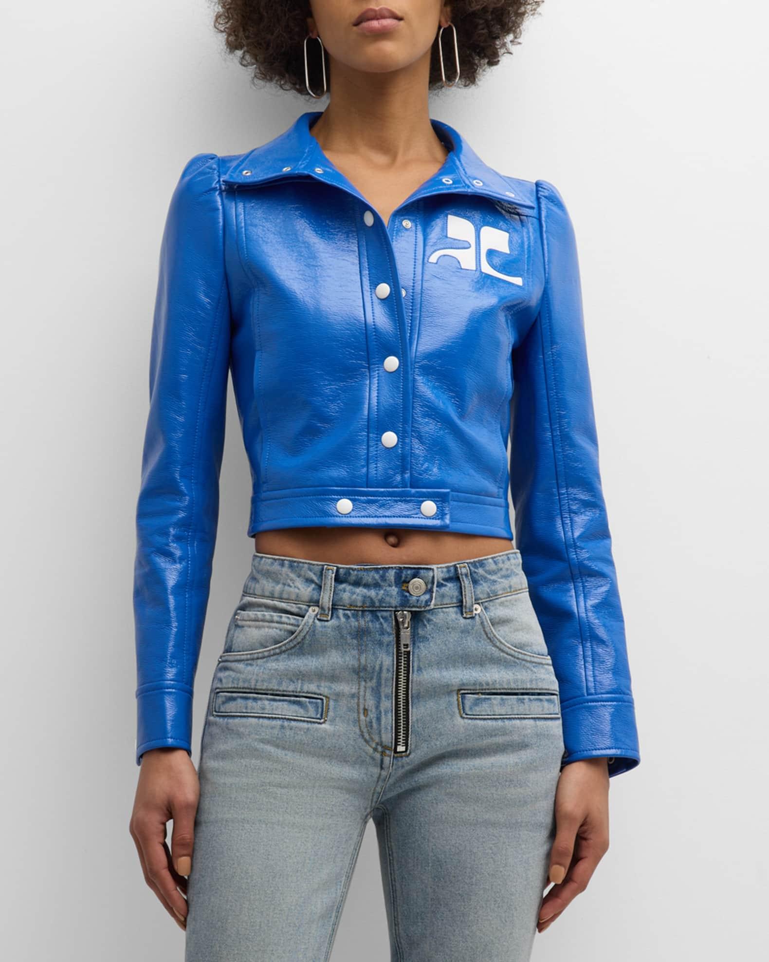 Textured Vinyl Crop Jacket Product Image