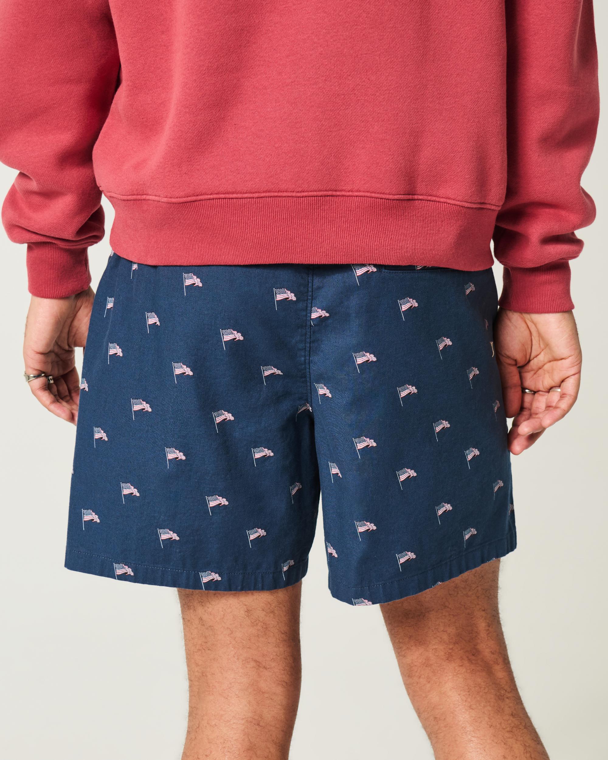 Mid-Thigh Twill Pull-On Shorts Product Image