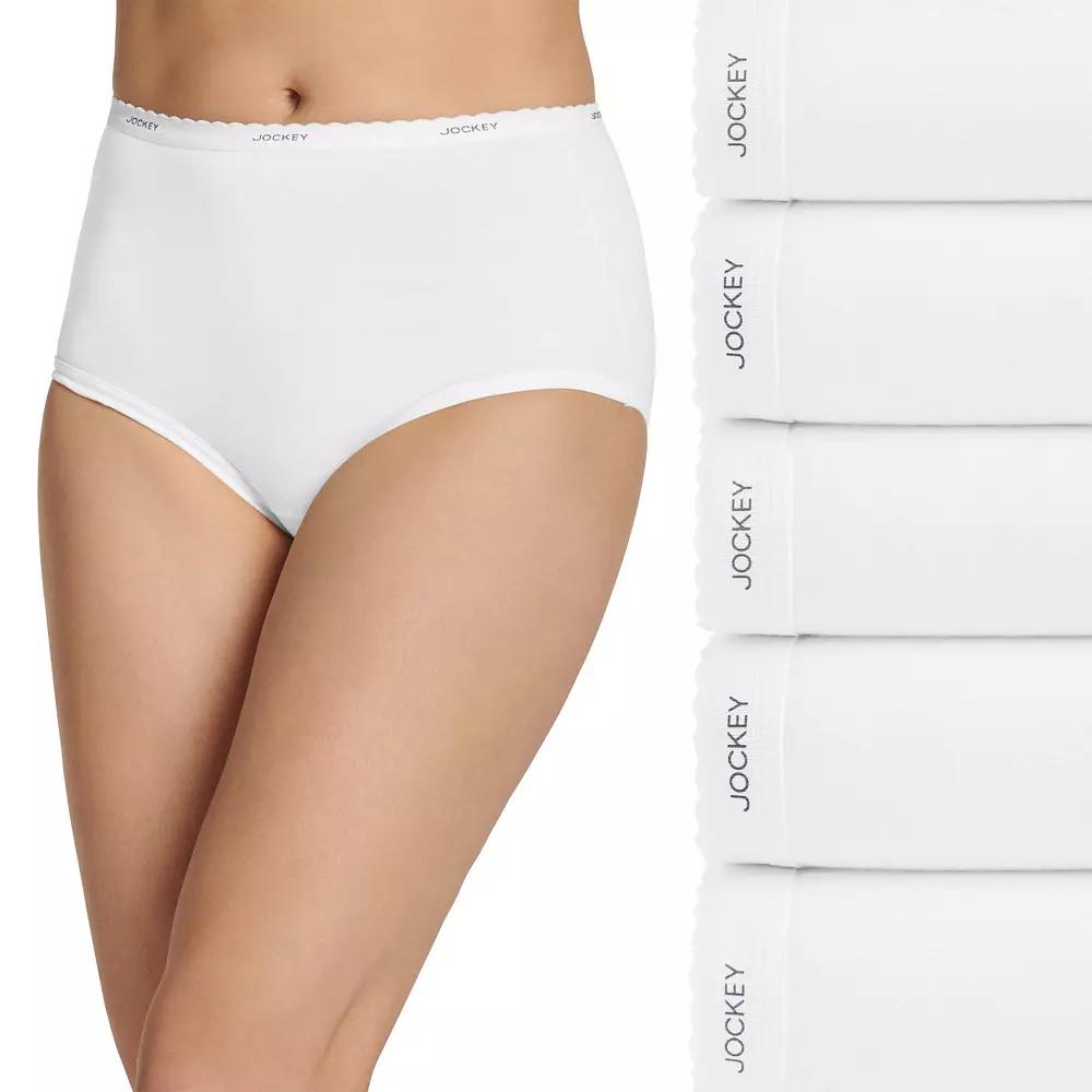 Women's Jockey® Classic 5-Pack Cotton Brief Panty Set 1743, White Product Image