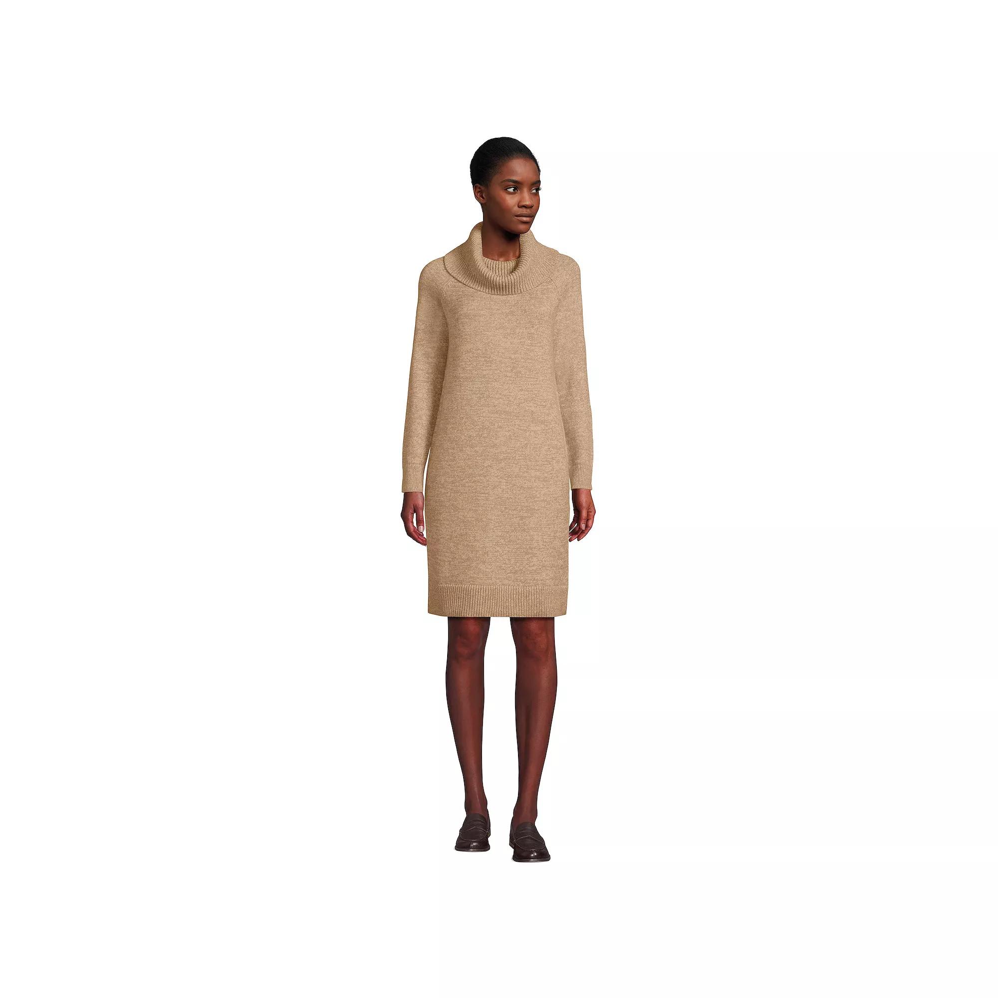 Women's Lands' End Cozy Lofty Cowlneck Sweater Dress,  Product Image
