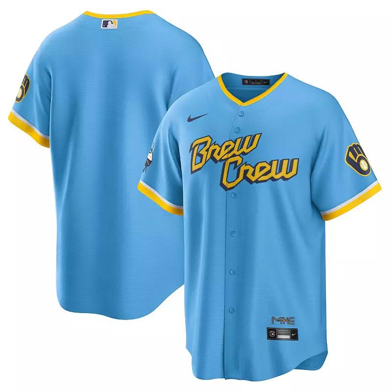 Nike Mens MLB Milwaukee Brewers City Connect (Christian Yelich) Replica Baseball Jersey | T770MBCCMZ7-Y22 Product Image