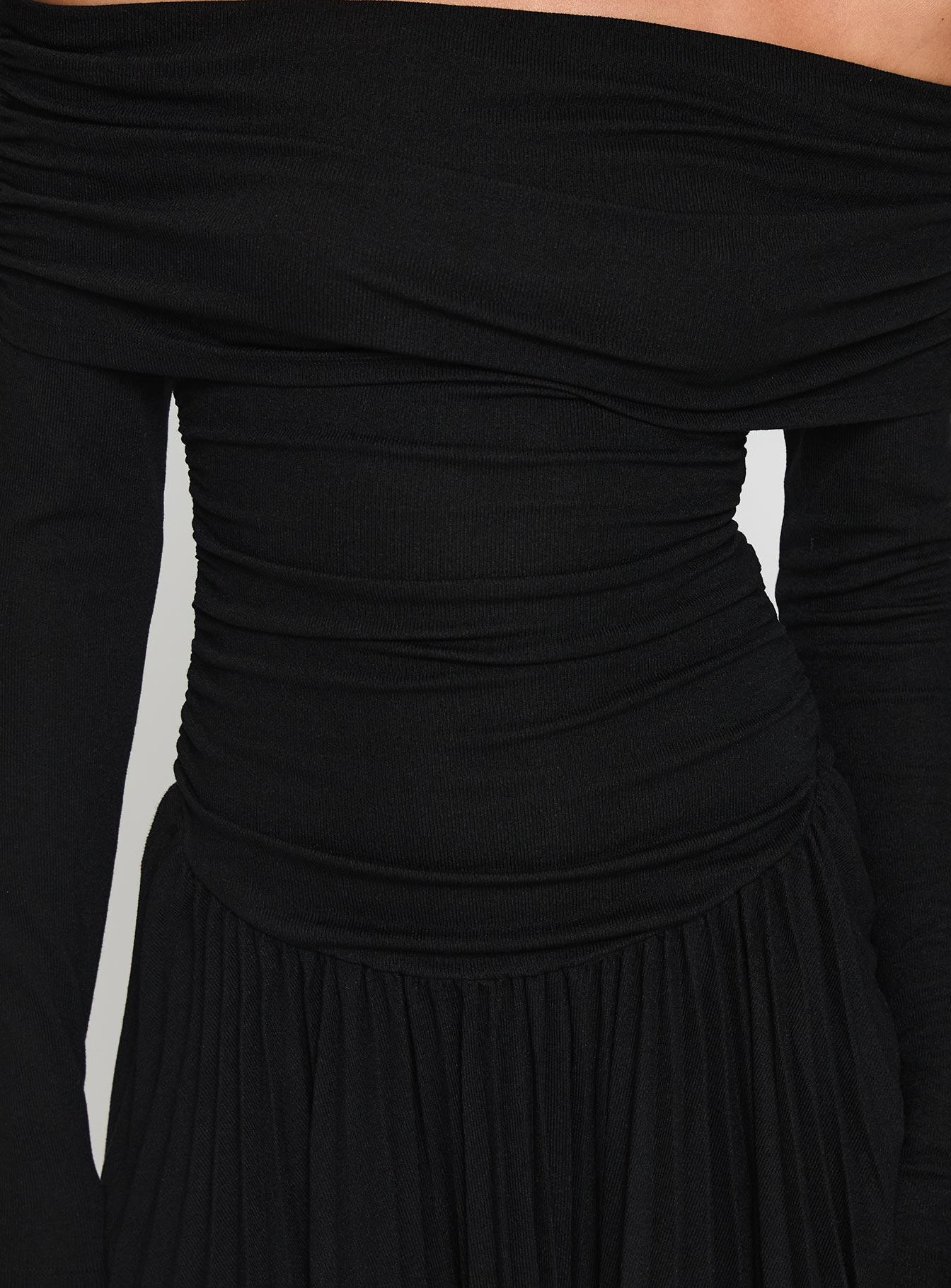 Field Of Dreams Long Sleeve Mini Dress Onyx Product Image