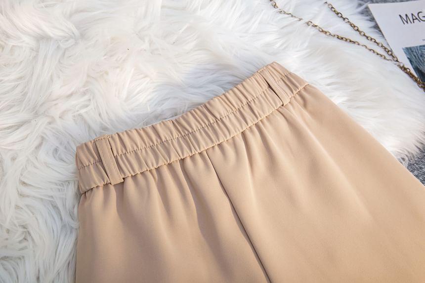 High Waist Plain Dress Shorts Product Image