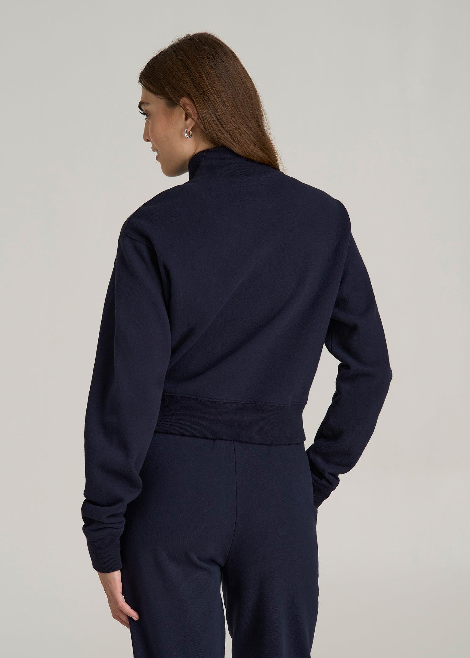 Wearever 2.0 Fleece Half-Zip Cropped Sweatshirt for Tall Women in Evening Blue Female Product Image