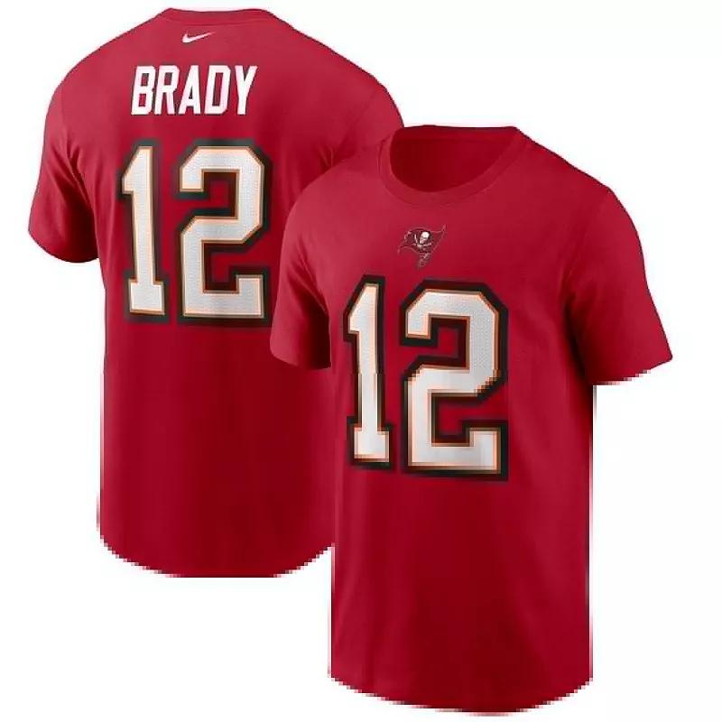 Men's Nike Tom Brady Red Tampa Bay Buccaneers Name & Number T-Shirt,  Product Image