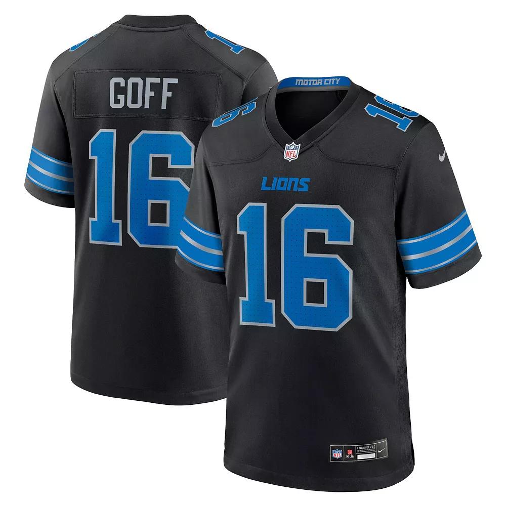 Men's Nike Jared Goff Black Detroit Lions 2nd Alternate Game Jersey, Size: Small Product Image