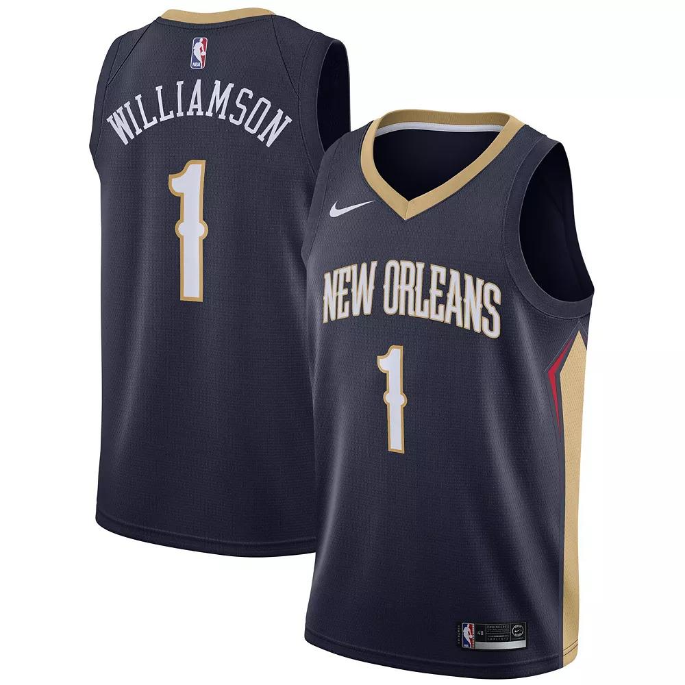 Men's Nike Zion Williamson Navy New Orleans Pelicans 2019 NBA Draft First Round Pick Swingman Jersey - Icon Edition, Size: Small, Blue Product Image