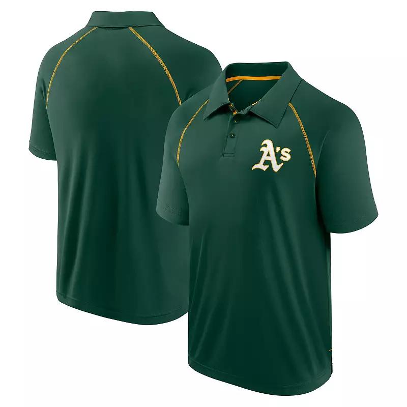 Men's Fanatics Green Oakland Athletics Strong Alone Raglan Polo,  Product Image