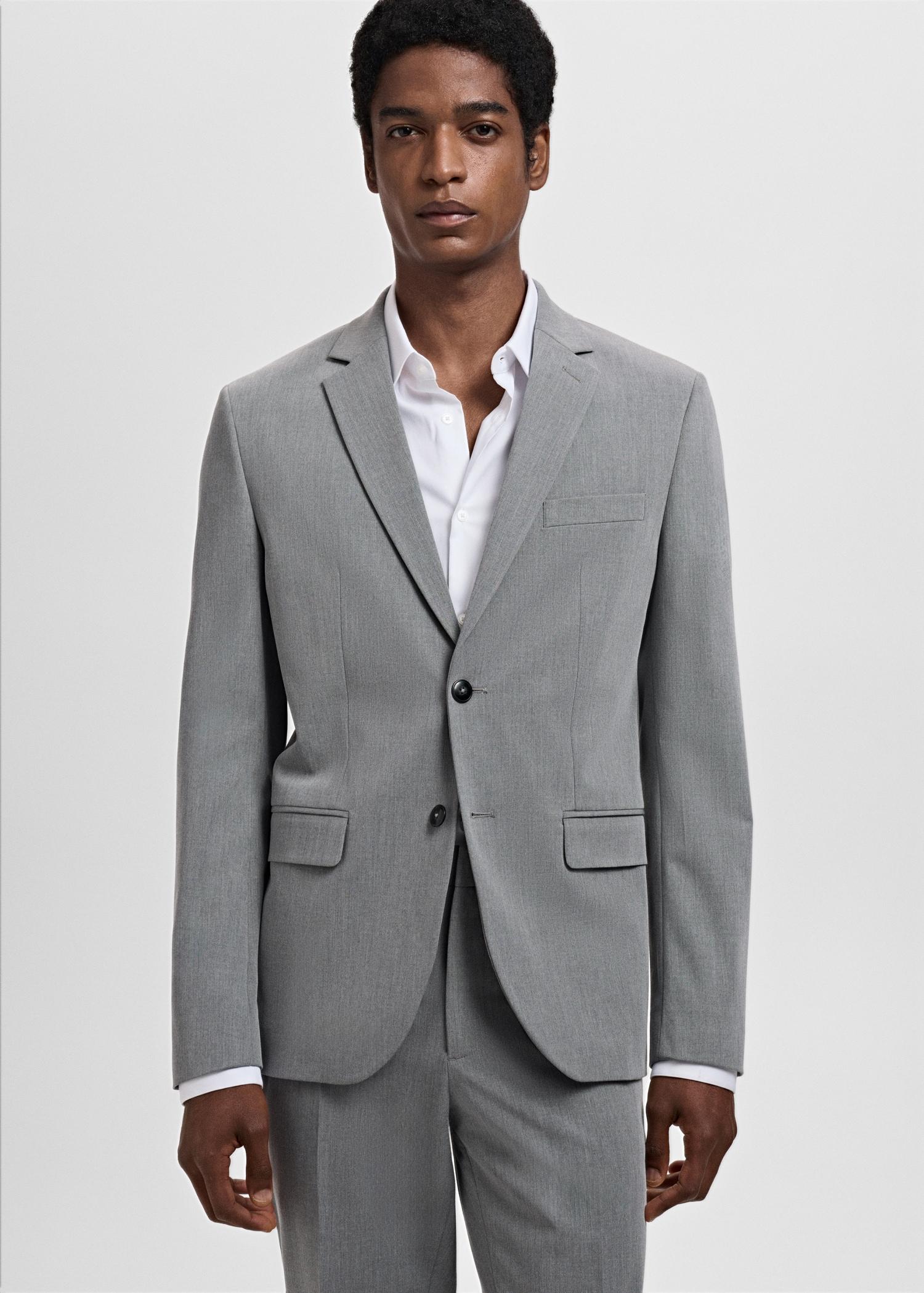 Super slim-fit suit jacket in stretch fabric - Men | MANGO USA Product Image