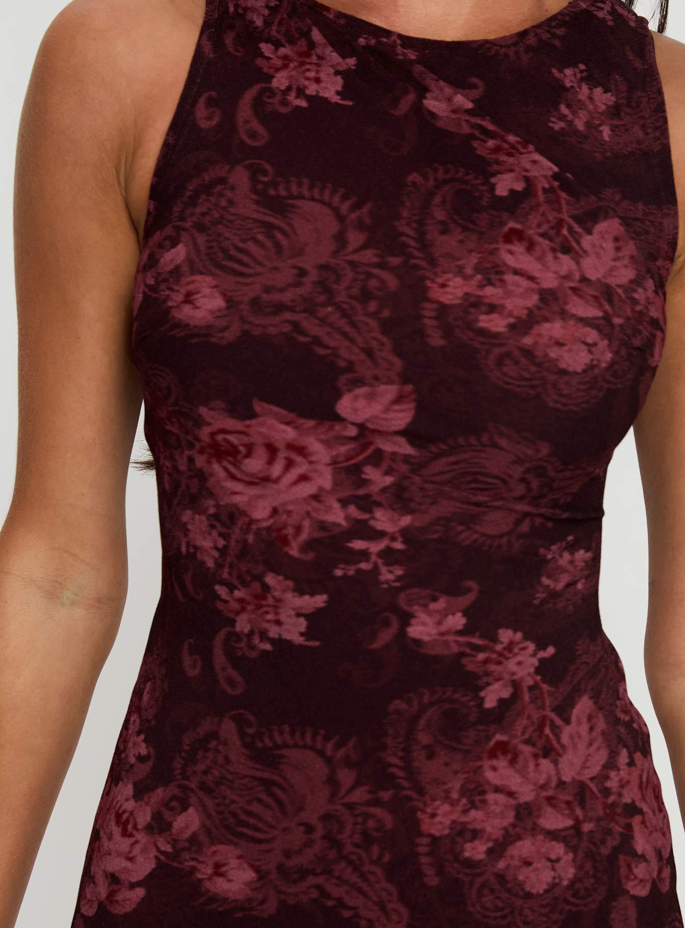 Vivre Mini Dress Burgundy Paisley Product Image