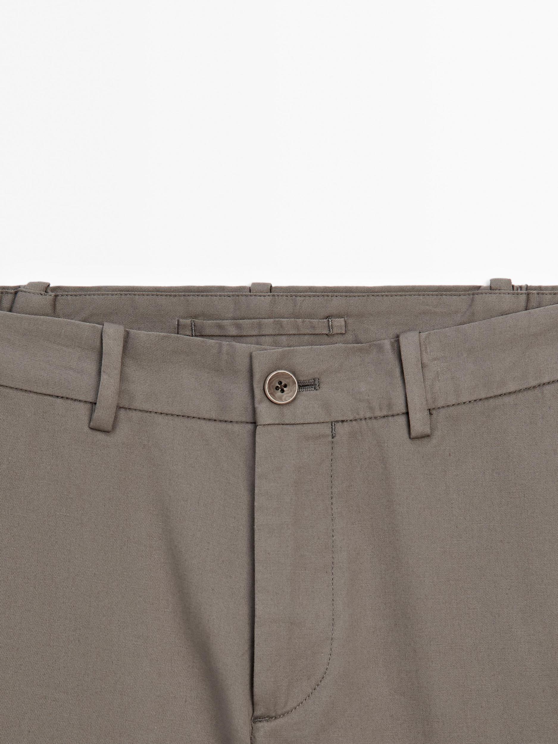 Cotton blend slim fit trousers Product Image