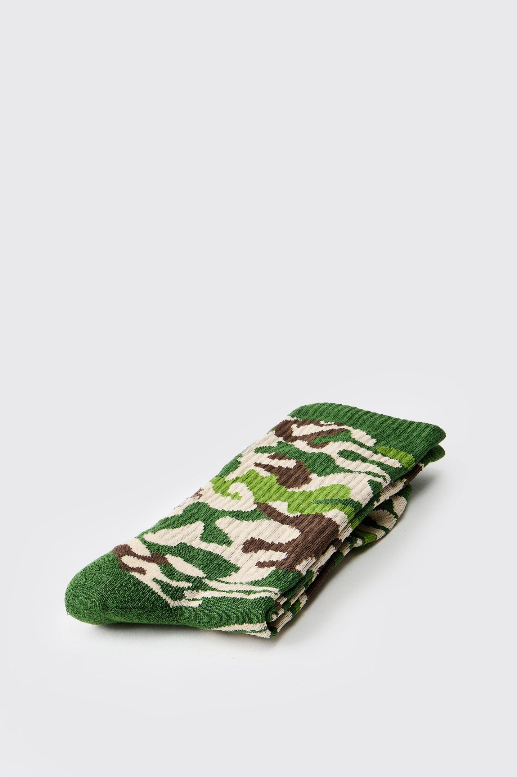 Camo Print Sport Sock | boohooMAN USA Product Image