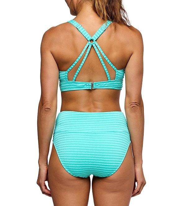 Next by Athena Coronado Stripe Harmony Rib Texture High Waist Swim Bottom Product Image