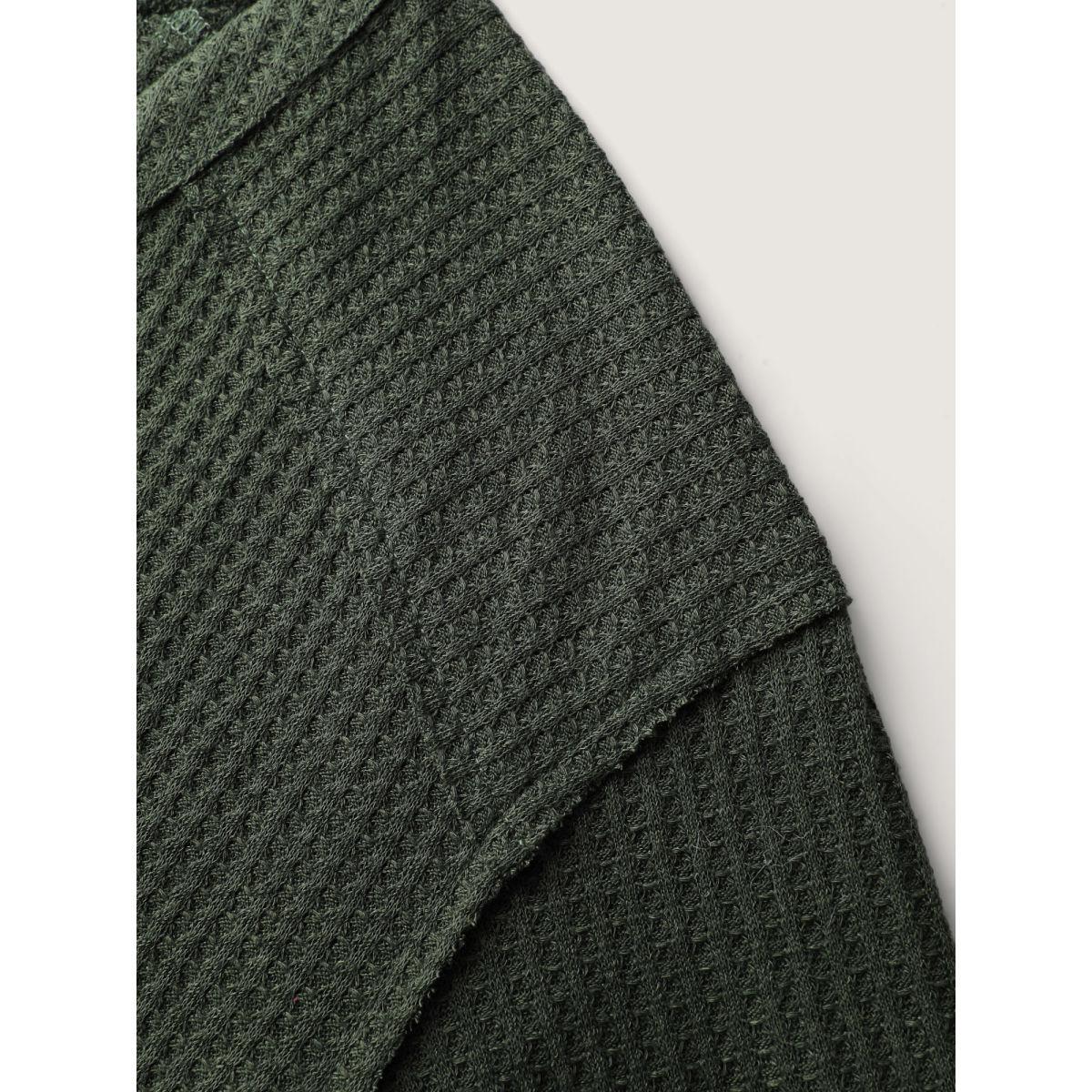 Plus Size Textured Drop Shoulder Patchwork Knit Dress Teal Women Knit Dresses Bloomchic 26/4X Product Image