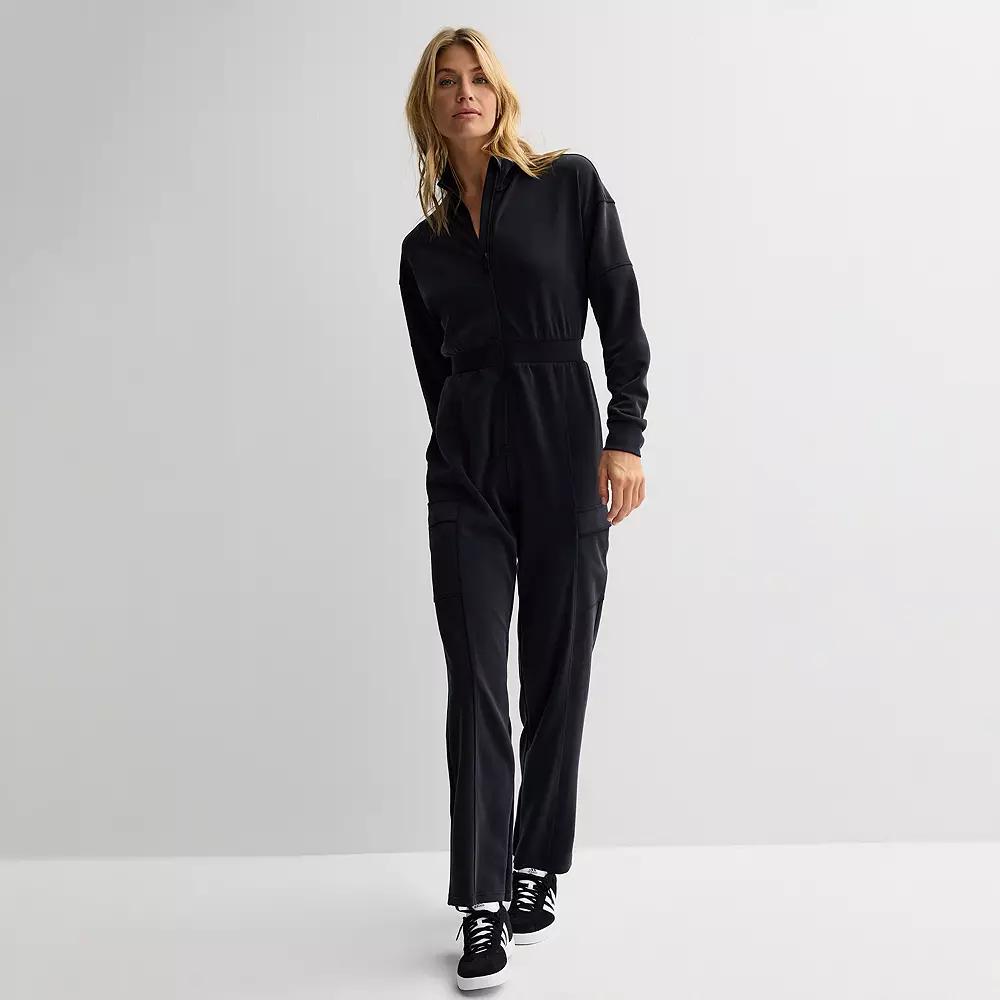 Women's FLX Long Sleeve Solace Flight Jumpsuit, Size: Small Long, Mineral Black Product Image