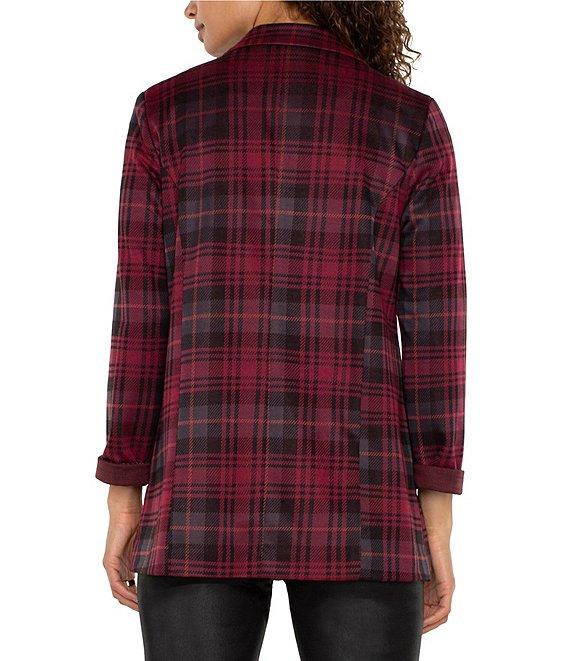 Liverpool Los Angeles Plaid Collared Long Sleeve Boyfriend Blazer Product Image