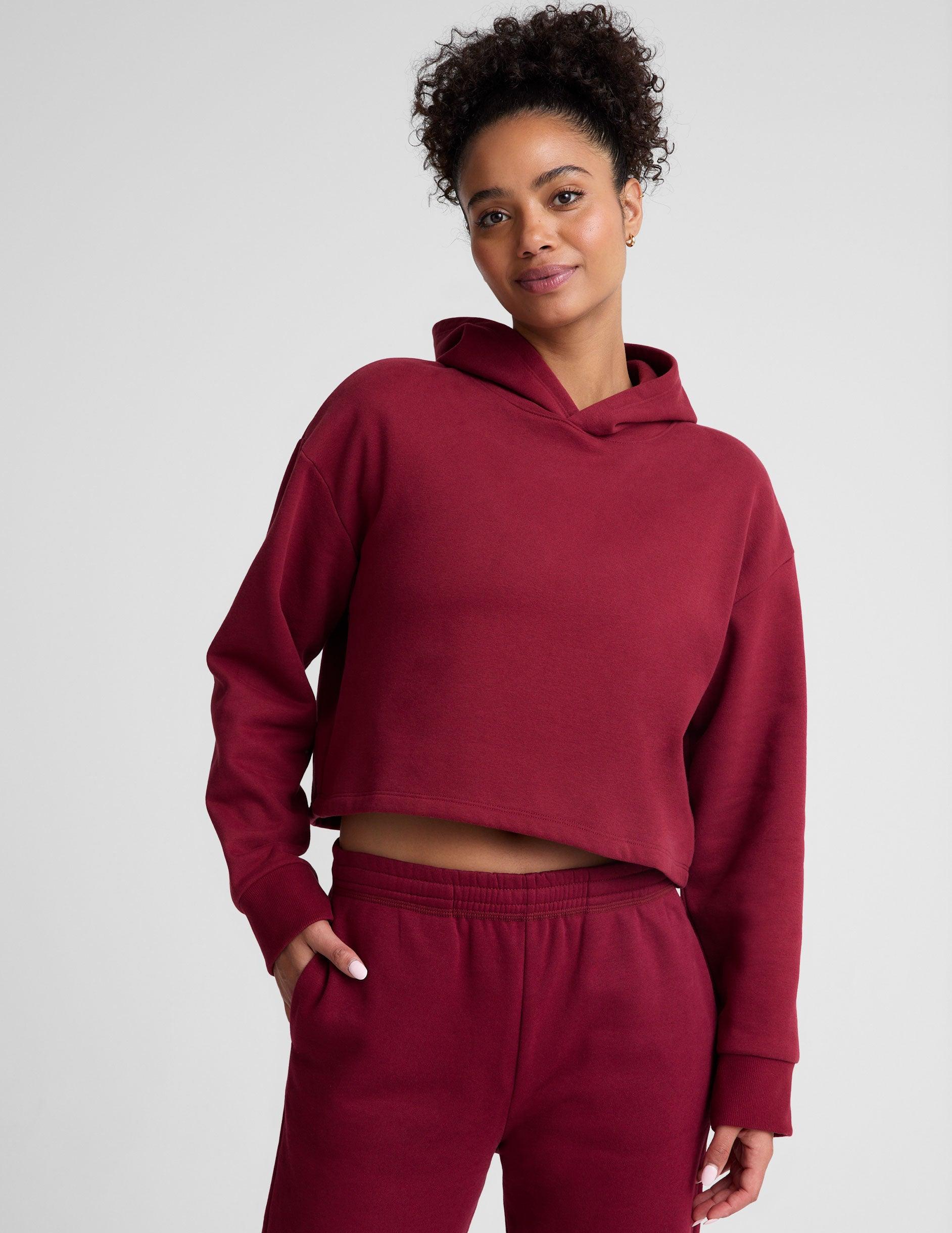 LuxeFleece Happiness Cropped Hoodie Product Image