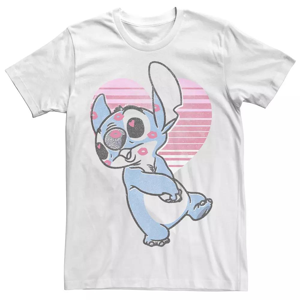 Disney's Lilo & Stitch Men's Valentine's Day Stitch Retro Heart Tee,  Product Image