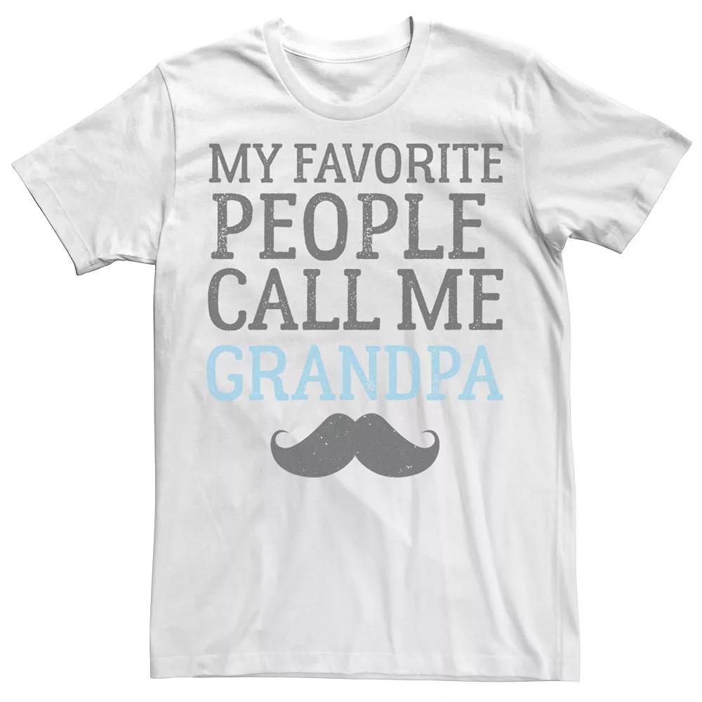 Men's My Favorite People Call Me Grandpa Mustache Graphic Tee,  Product Image