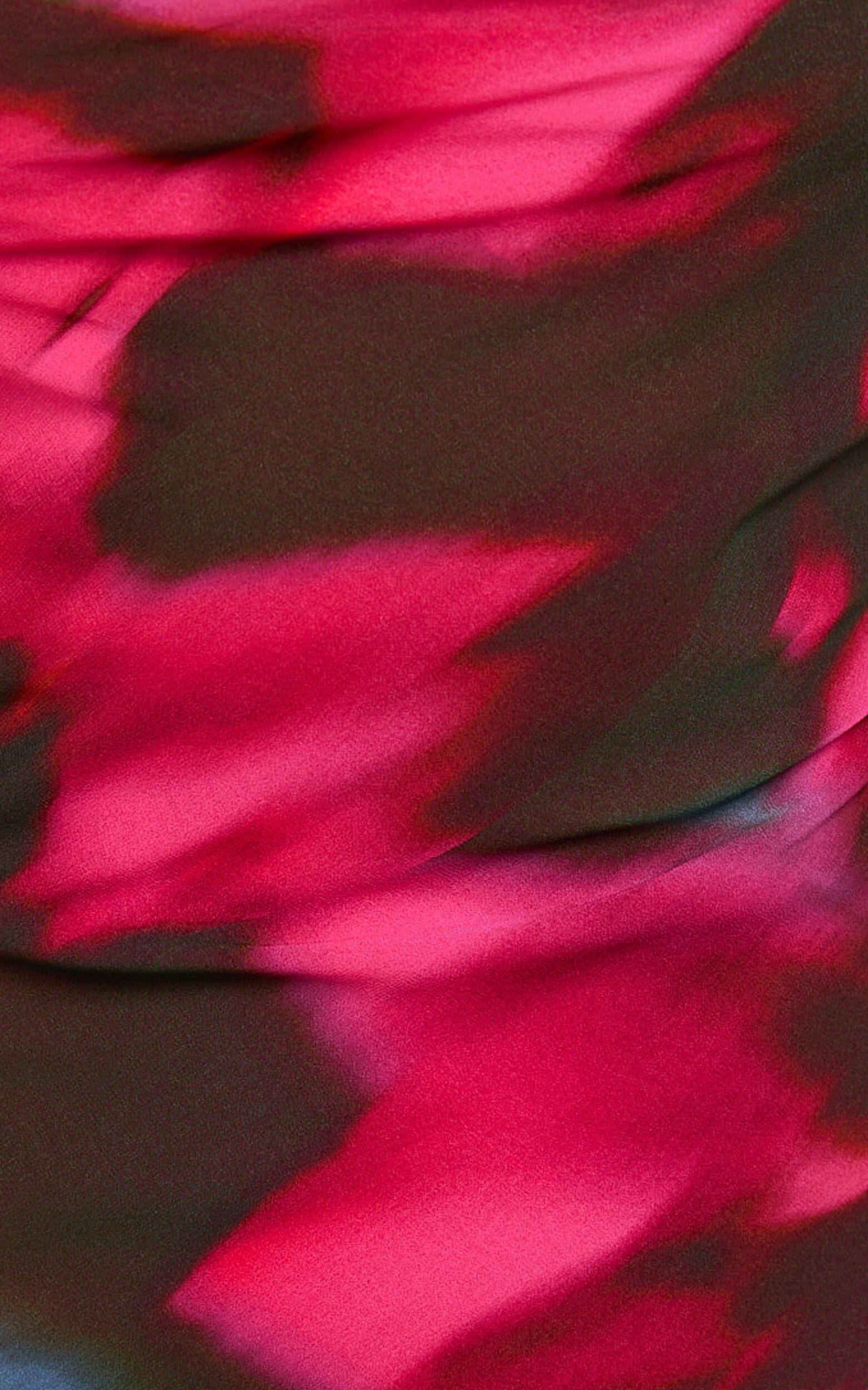 Talia Maxi Dress - Cowl Neck Low Back Dress in Hyper Tropical Print Product Image