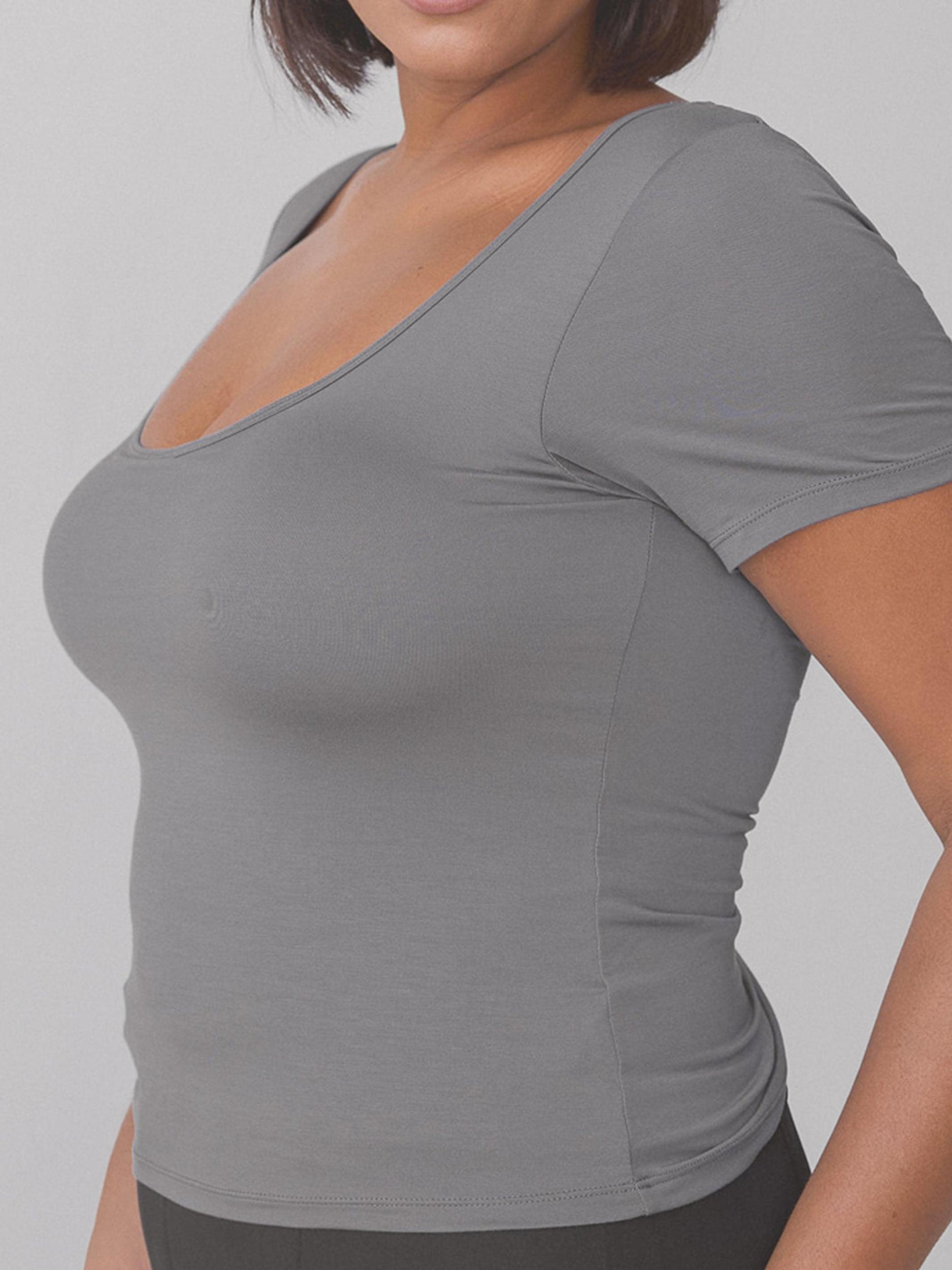 Scoop Neck Braless Short Sleeve Product Image