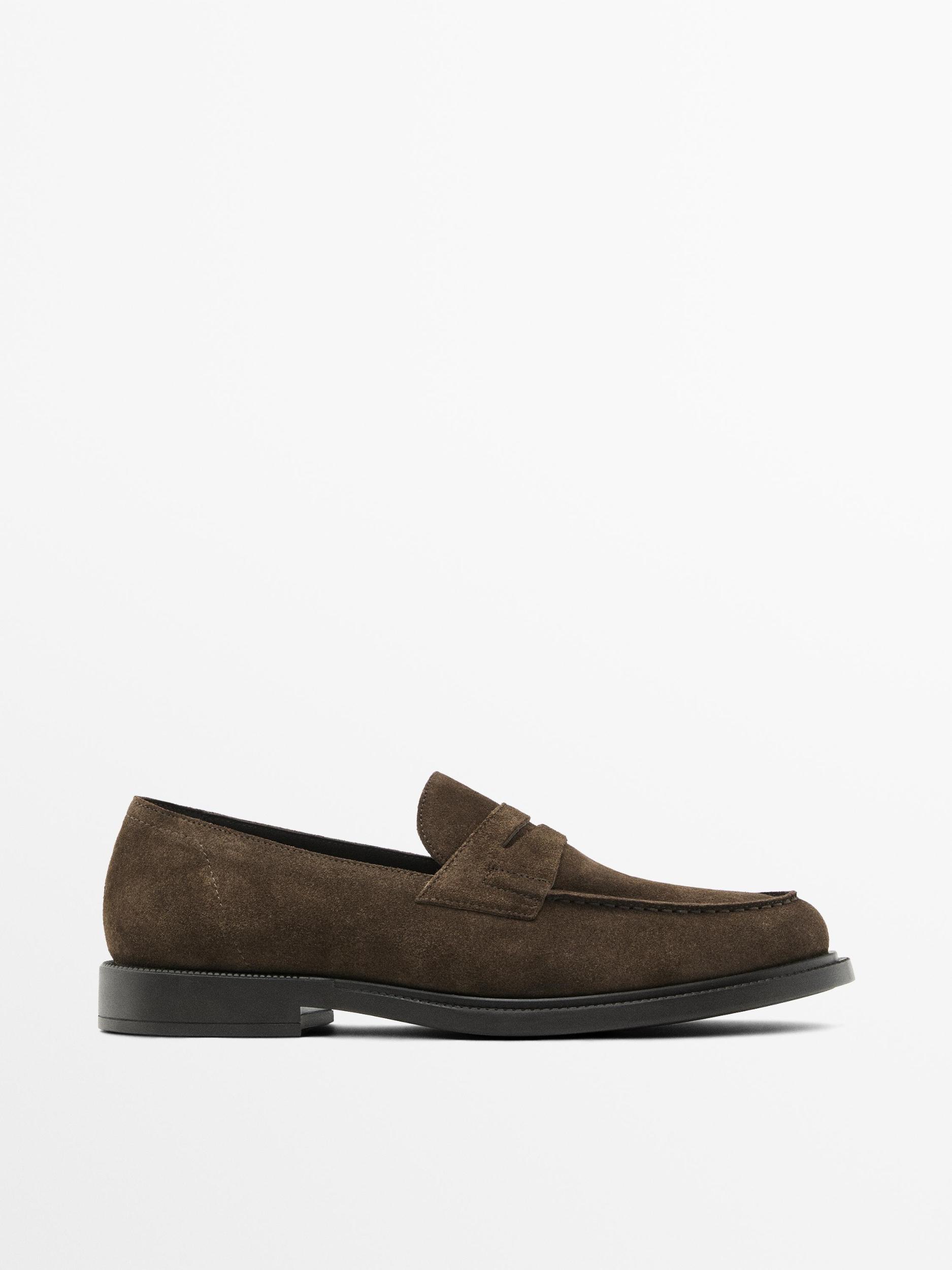 Split suede penny loafers Product Image