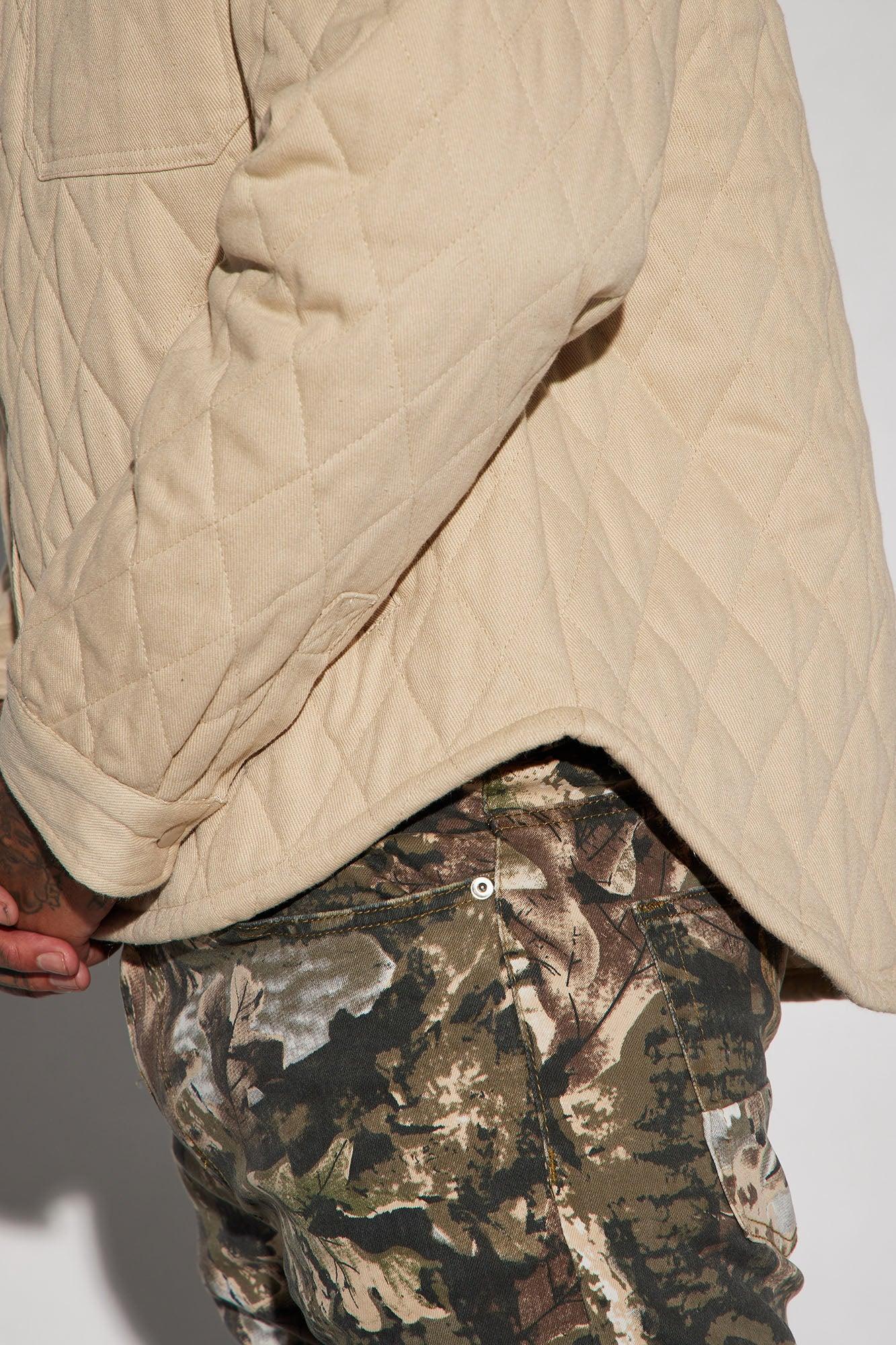 Monroe Twill Quilted Shacket - Cream Product Image