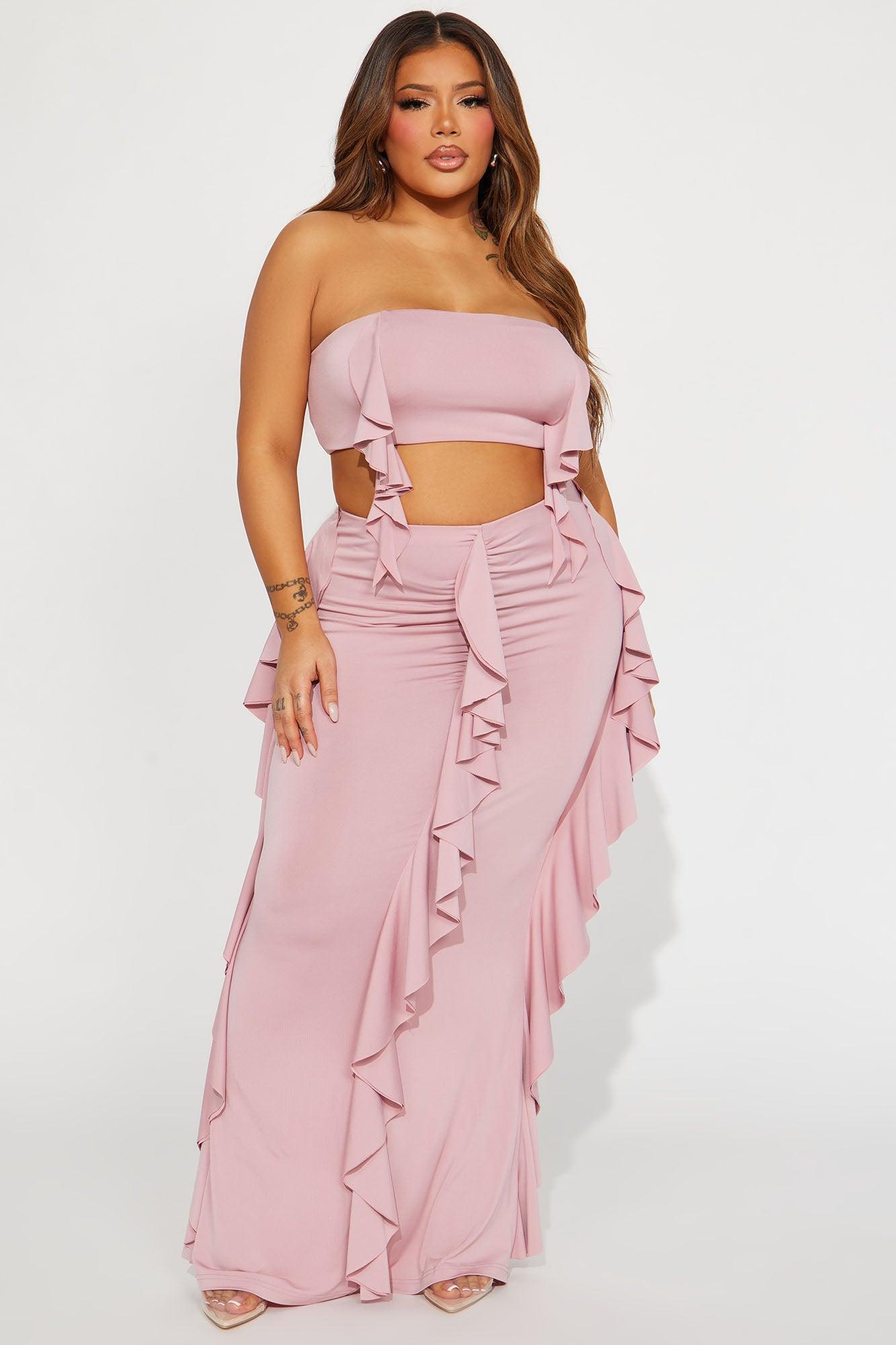Love Affair Ruffle Skirt Set - Mauve Product Image