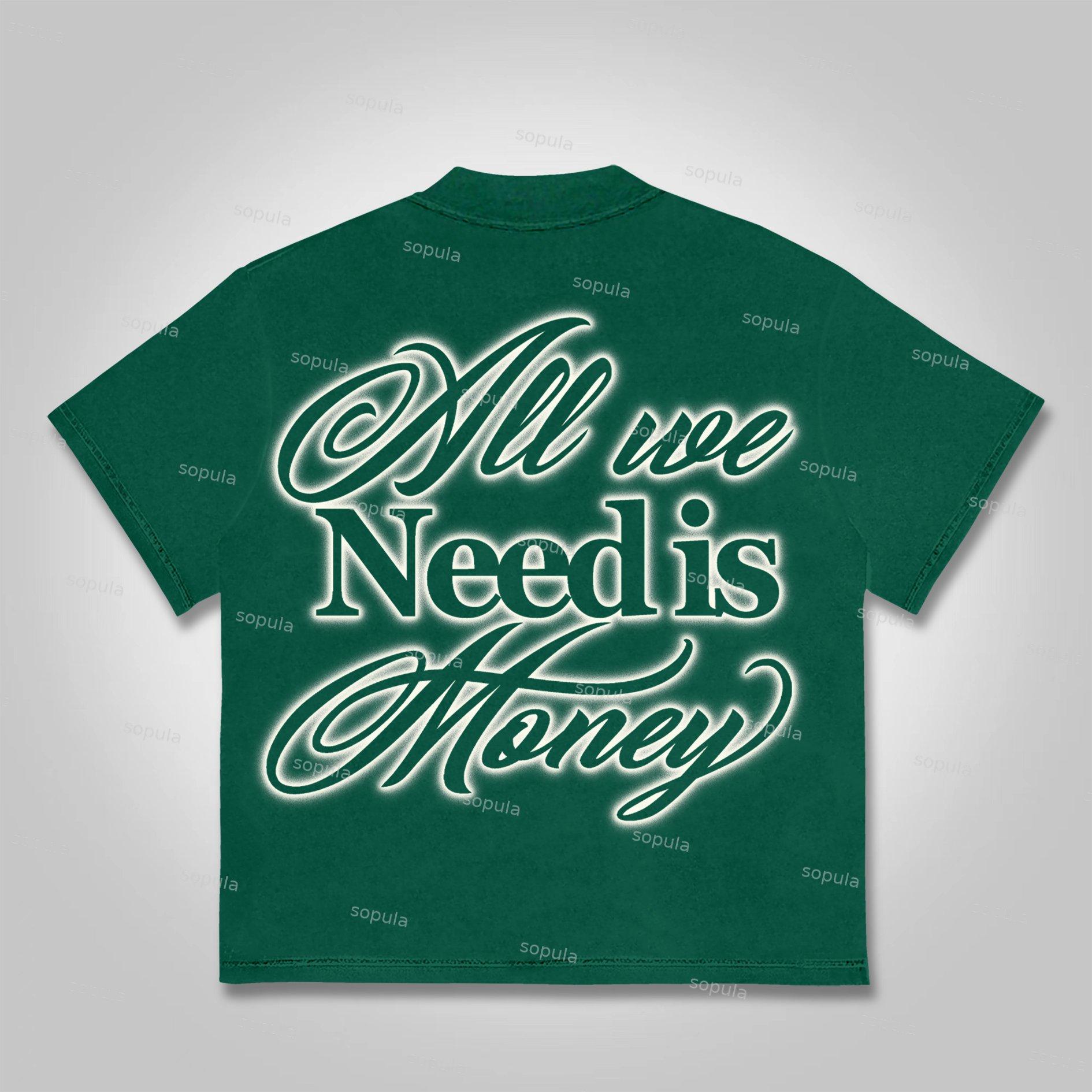 Sopula All We Need Is Money Cotton T-shirt Product Image