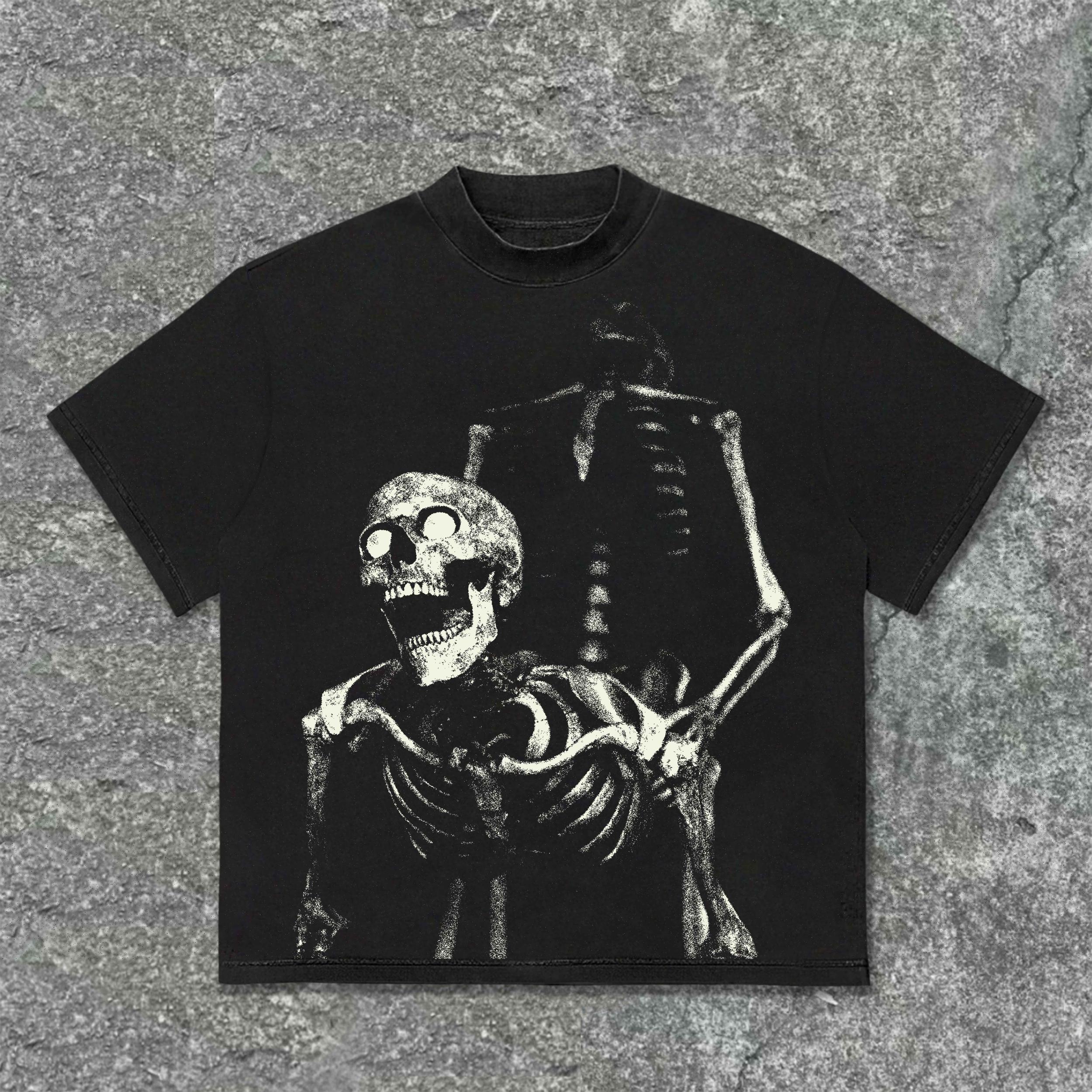 Sopula Eternal Love Bound By Bones Make Vintage Graphics Cotton T-Shirt Product Image