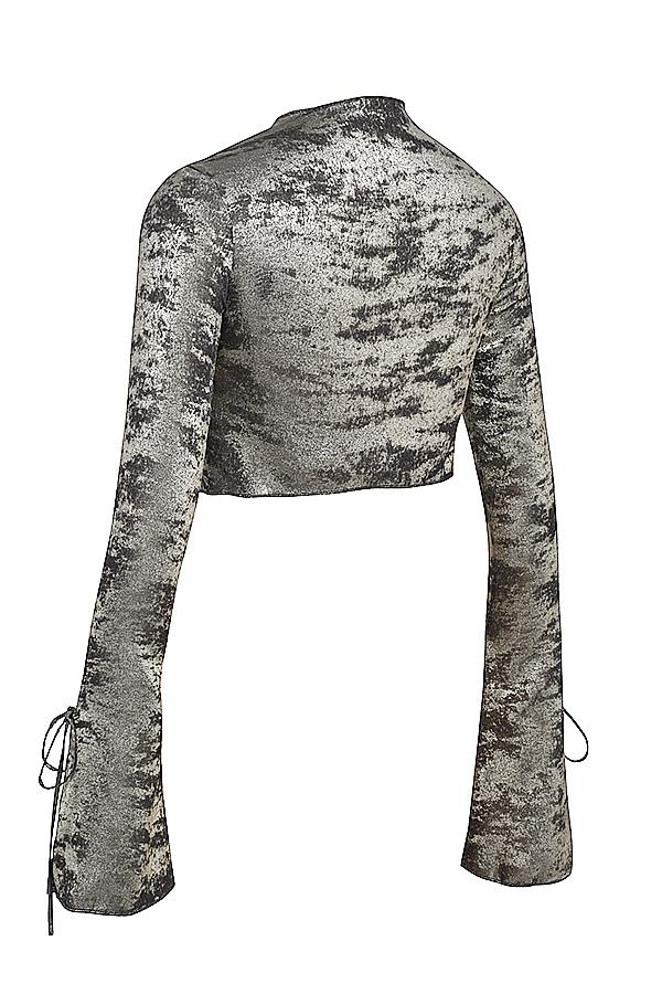 Giulia  pewter shimmer velvet satin top Product Image