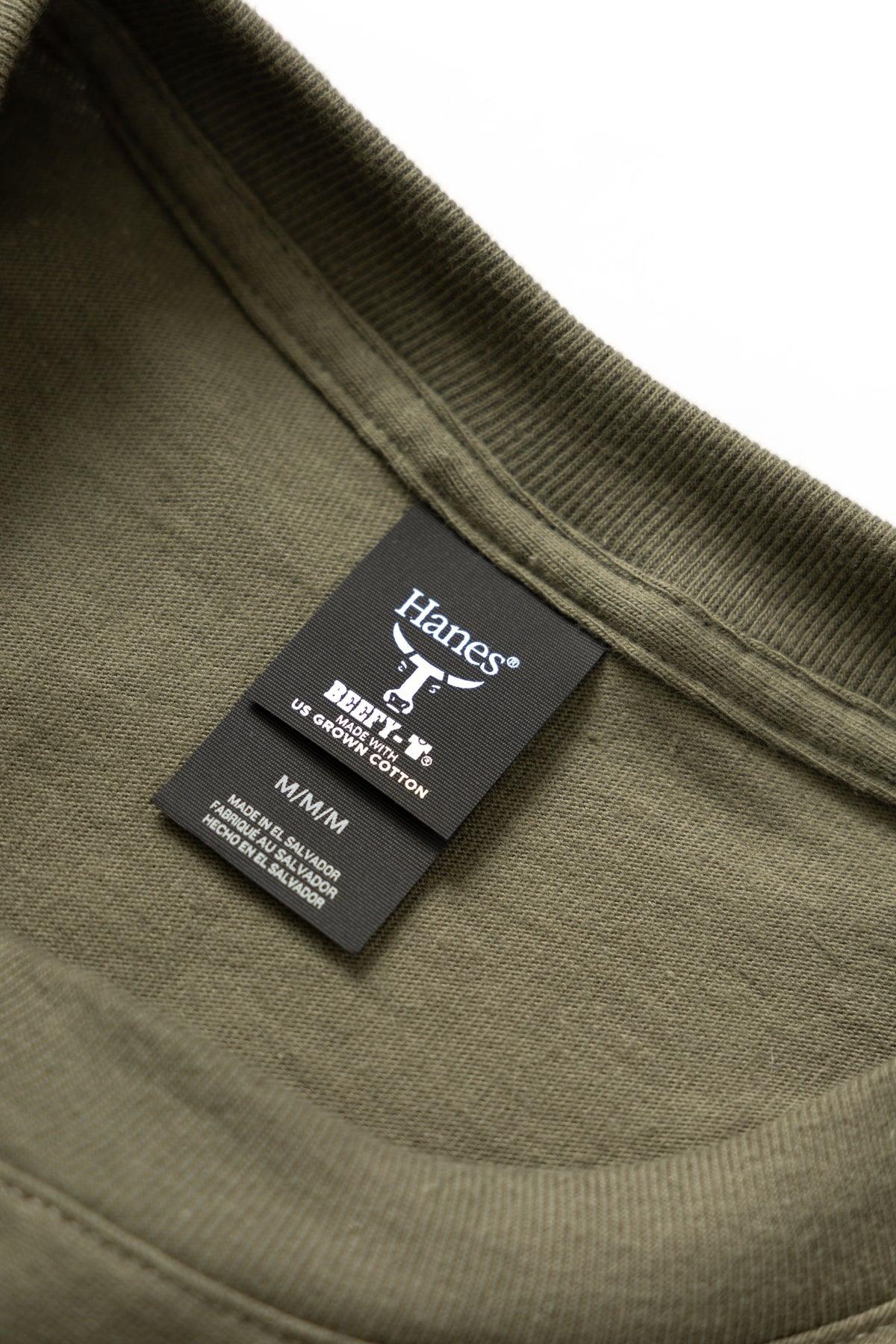 Hanes - Oversized Beefy-T 6oz T-Shirt - Fatigue Green Product Image