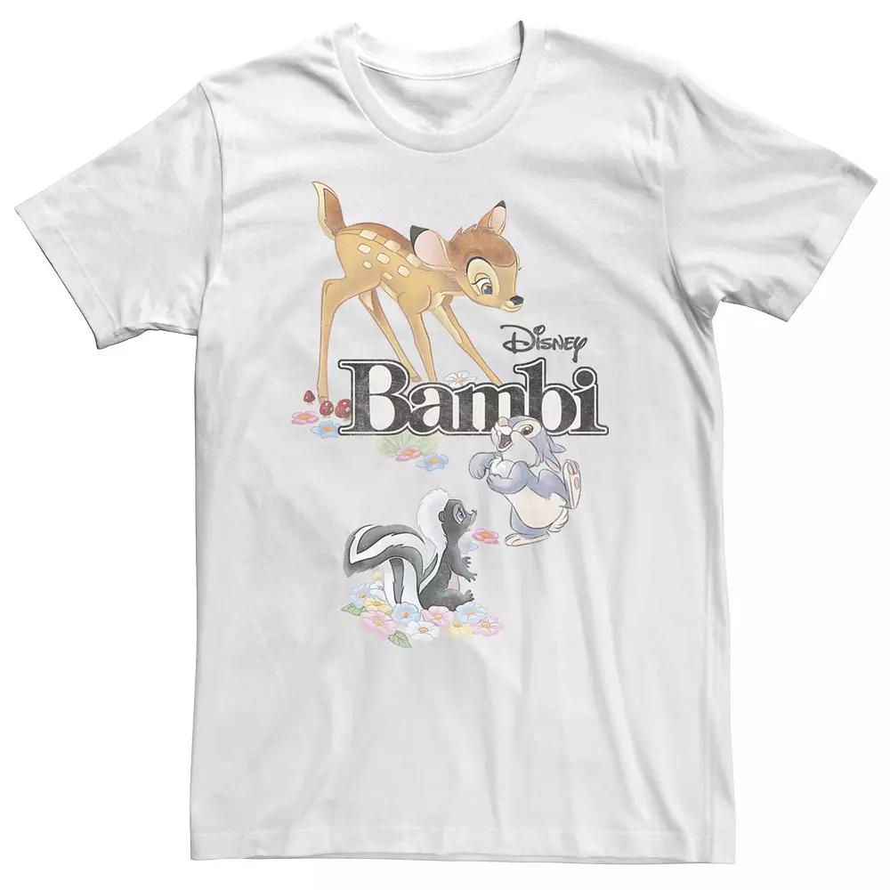 Big & Tall Disney Bambi Classic Group Shot Title Logo Tee, Men's, Size: 3XL Tall, White Product Image