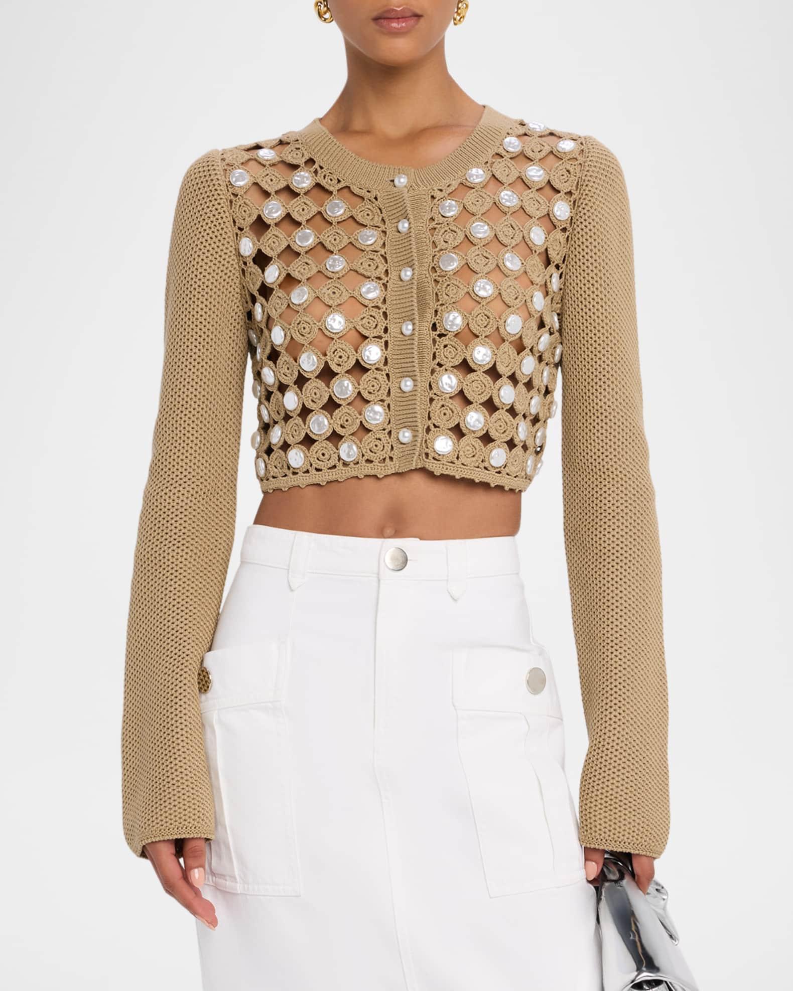 Noah Open-Knit Cropped Cardigan Product Image