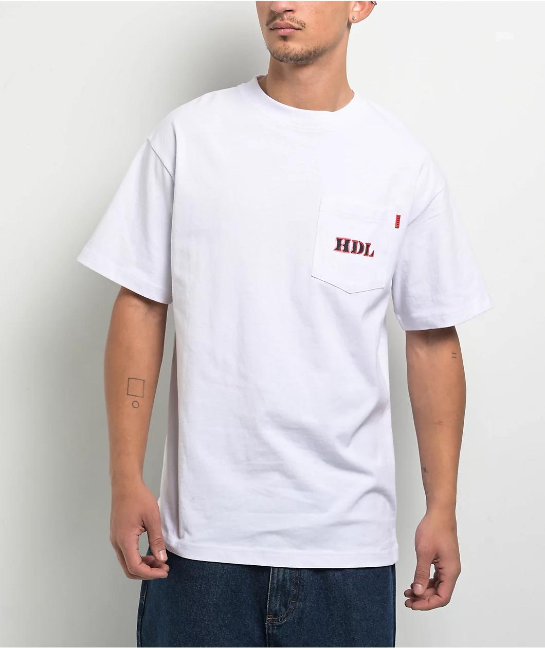 Hoddle Thunderdome White Pocket T-Shirt Product Image