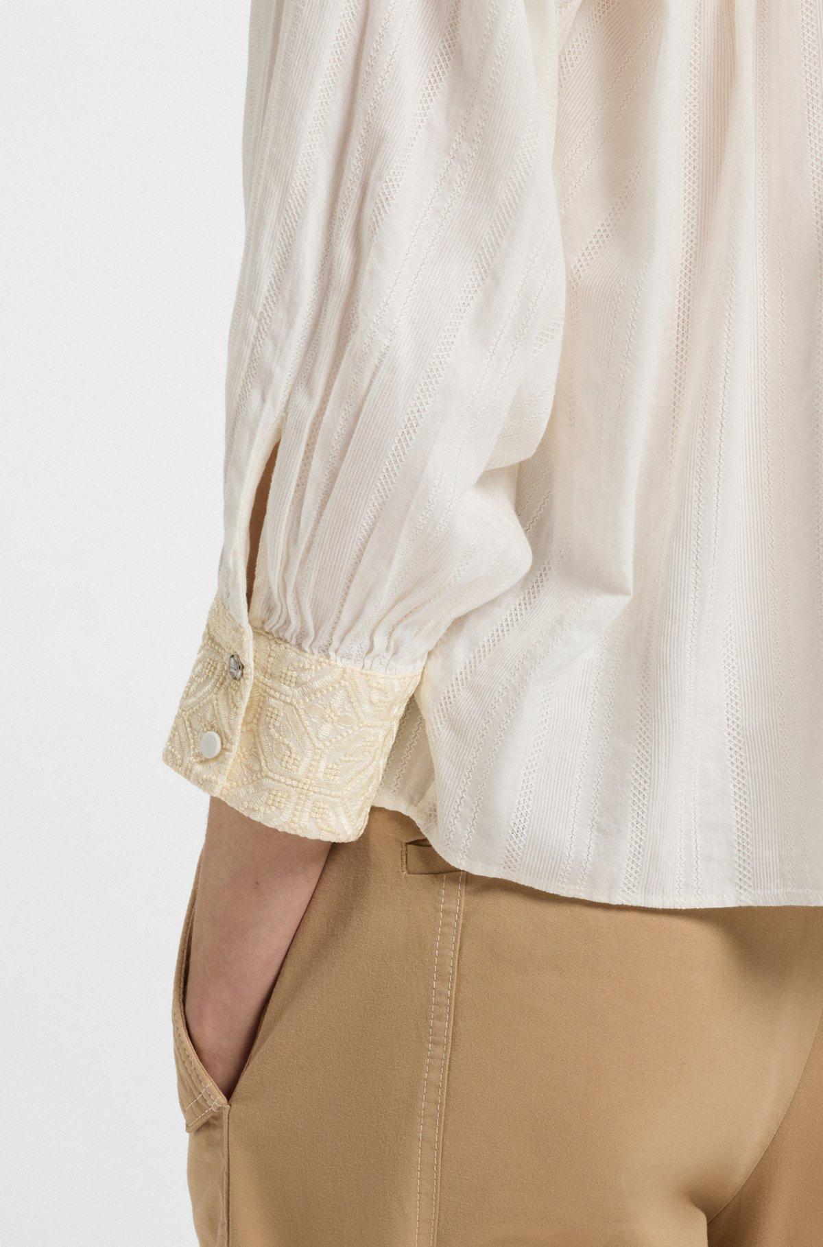 Regular-fit blouse in dobby cotton voile Product Image