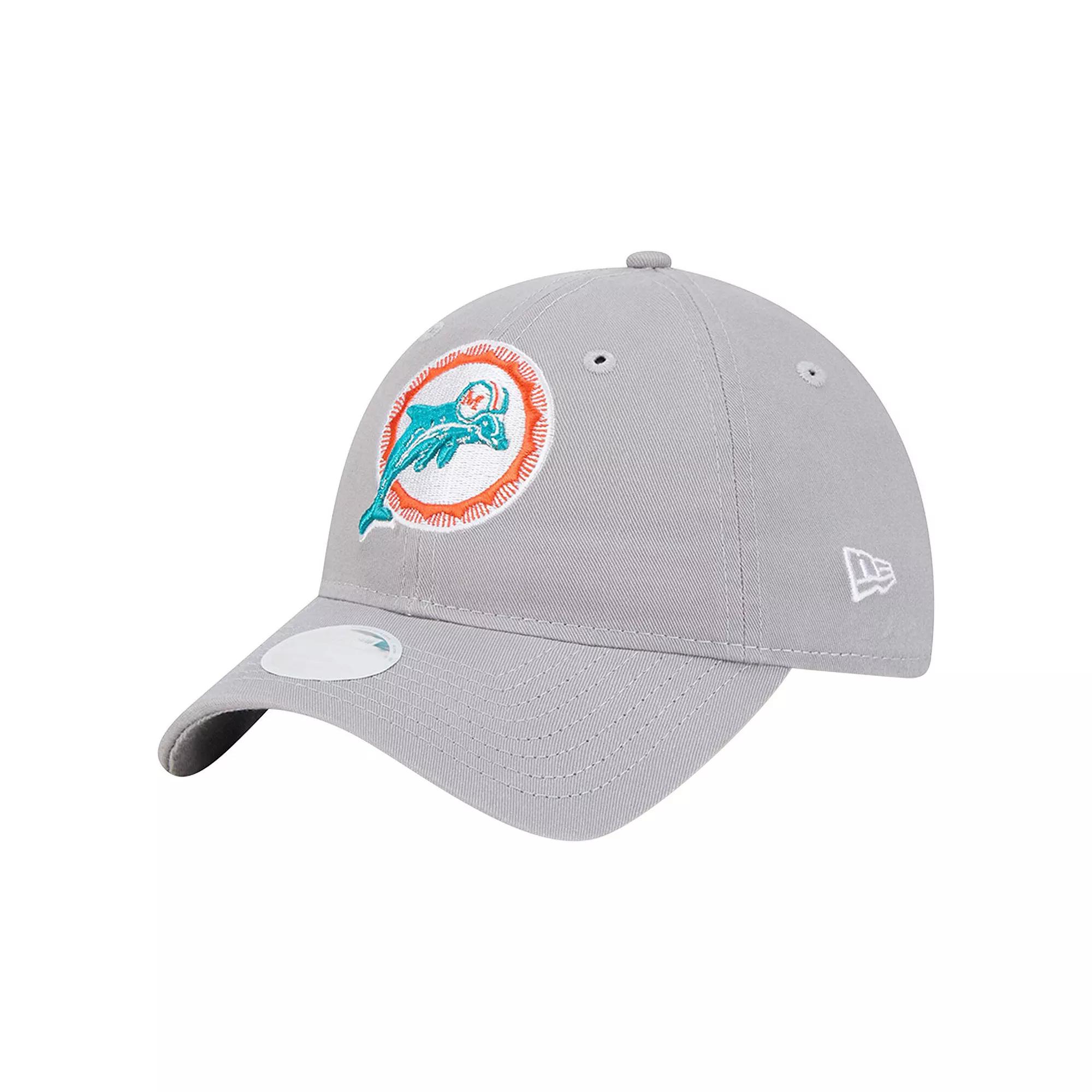 Women's New Era Gray Miami Dolphins Throwback 9TWENTY Adjustable Hat, Grey Product Image