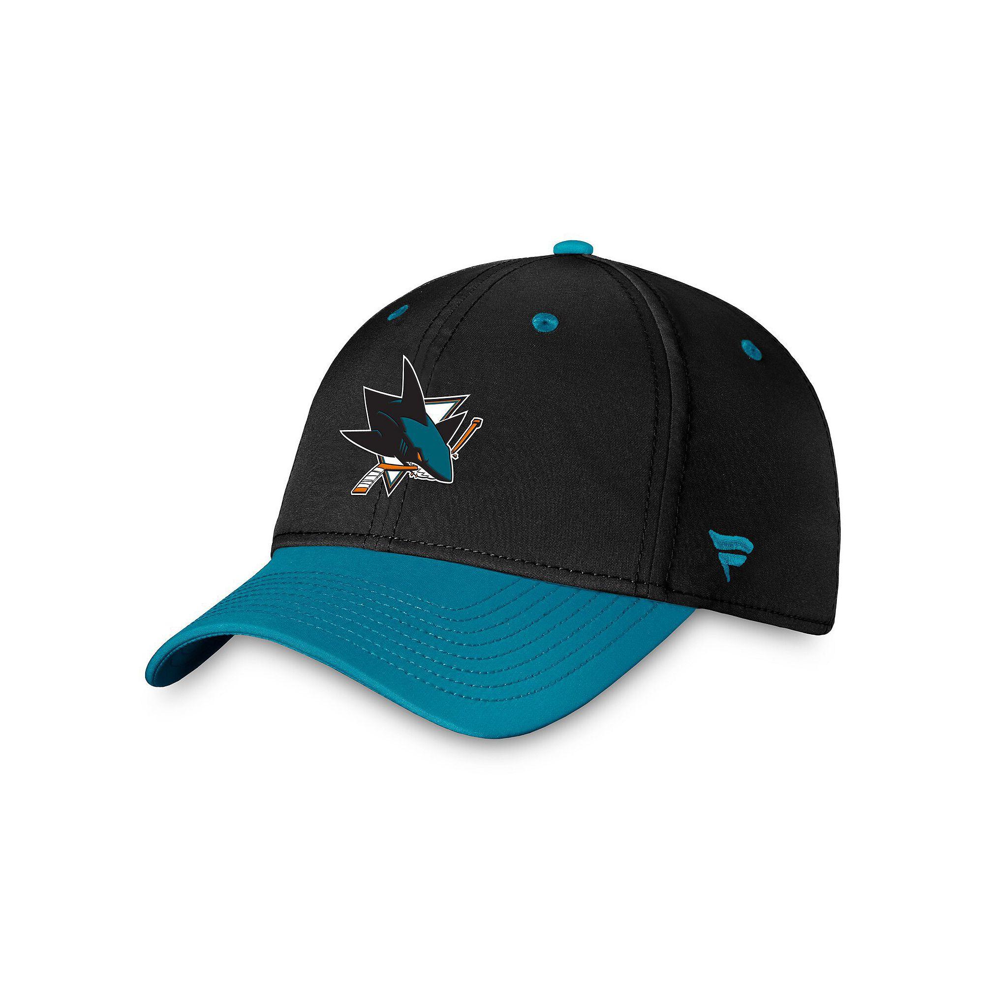 Men's Fanatics Branded  Black/Teal San Jose Sharks Authentic Pro Rink Two-Tone Flex Hat, Size: Medium/Large, Sks Black Product Image