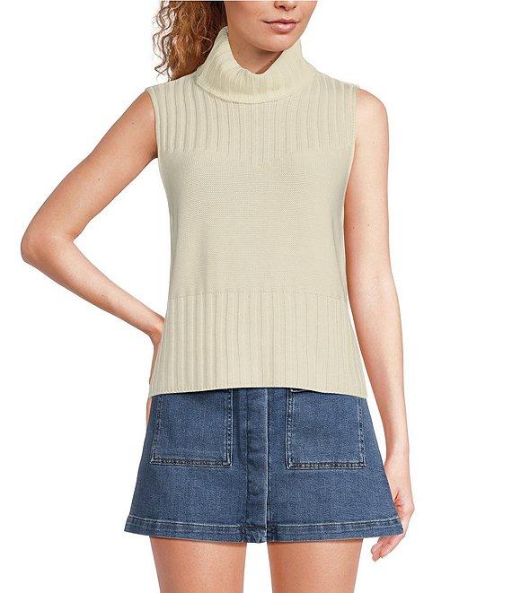 Chelsea & Violet Rosie Turtleneck Sleeveless Wool Blend Sweater Tank Product Image