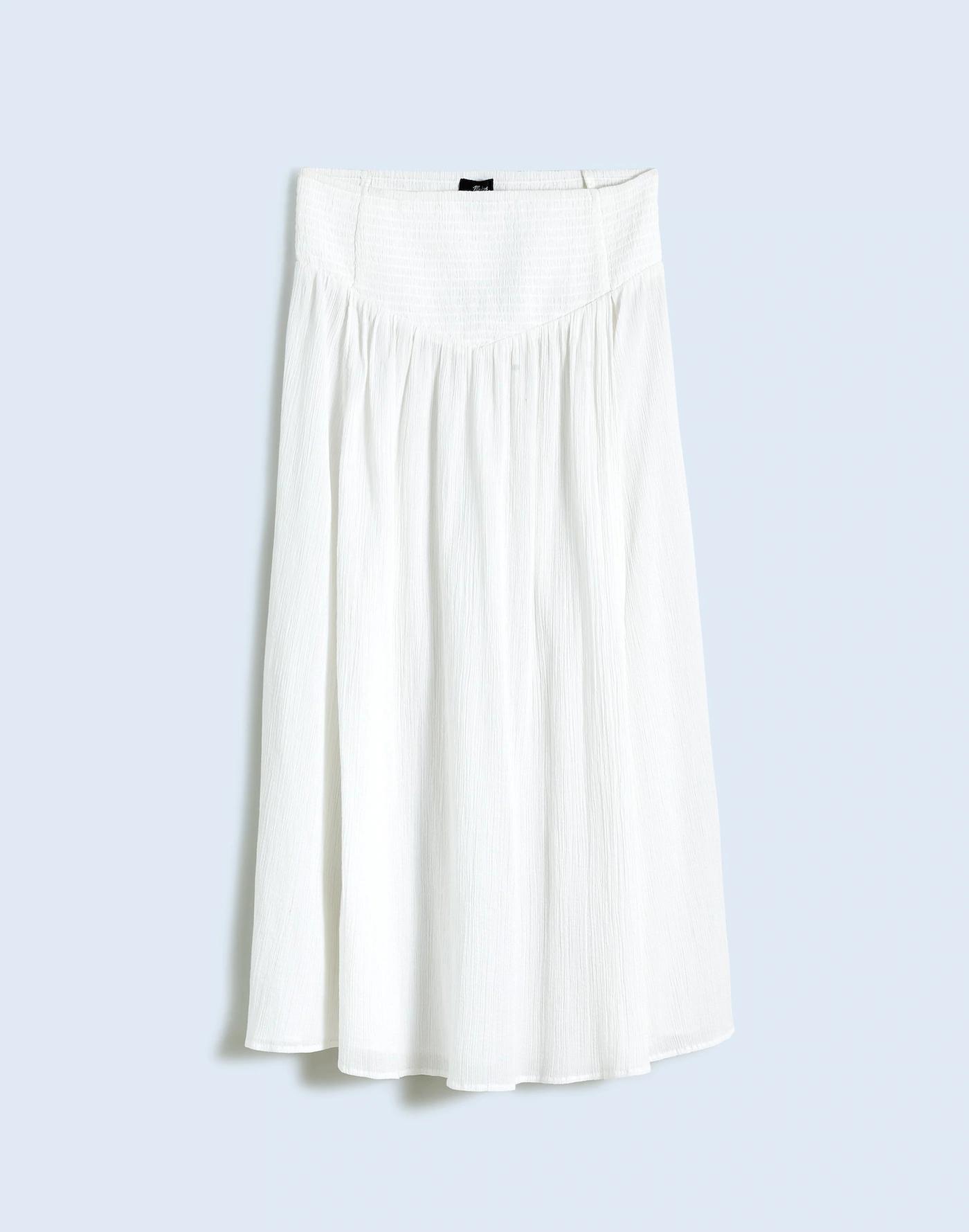 Crinkle Cotton Smocked Maxi Skirt Product Image