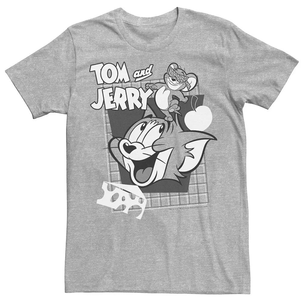 Mens Tom And Jerry Retro Collage Greyscale Portrait Tee, Men's,  Product Image
